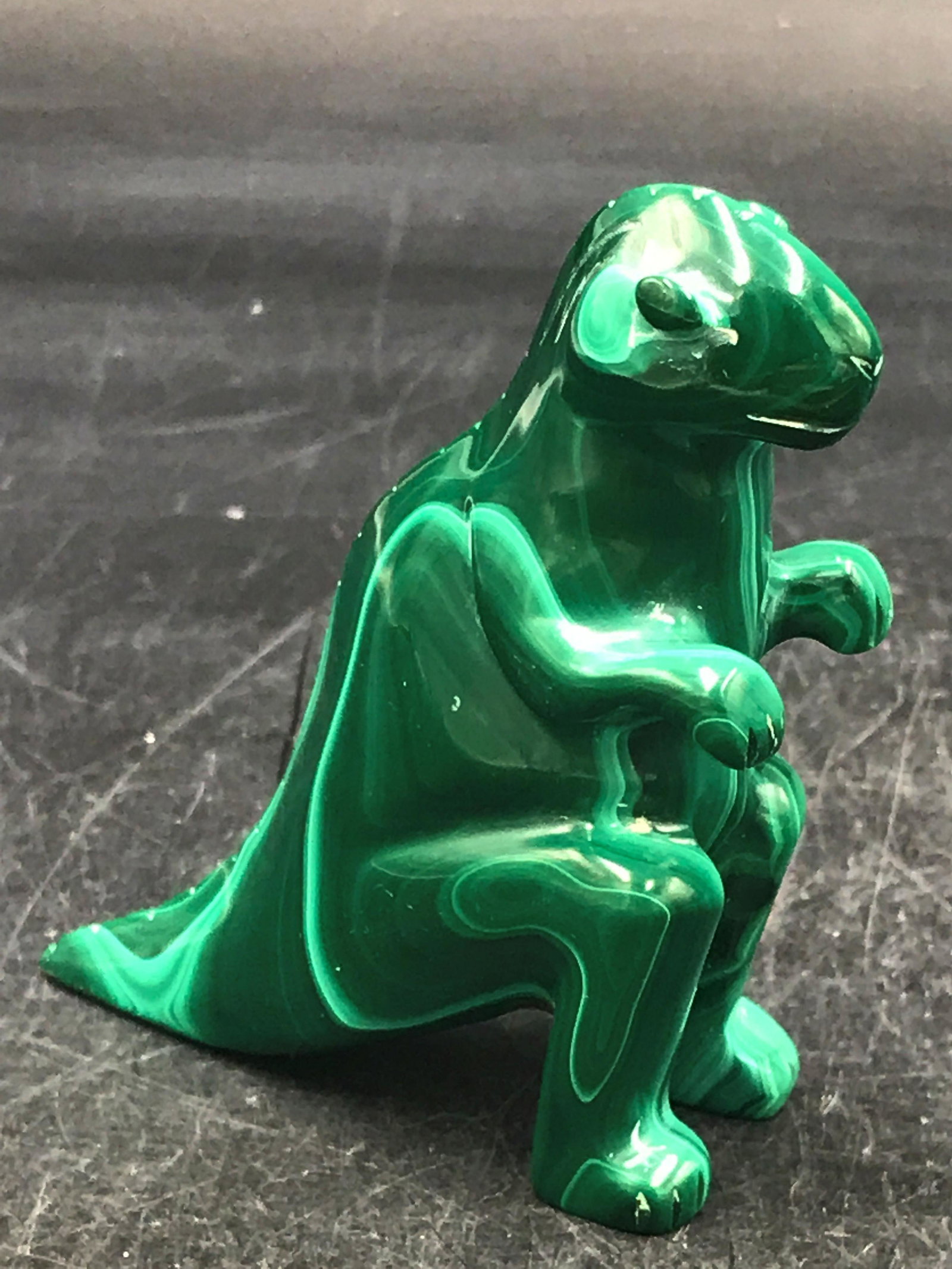 Rock, Crystal, Natural, Collectible, Carving,: Malachite tyranosaurus-Rex