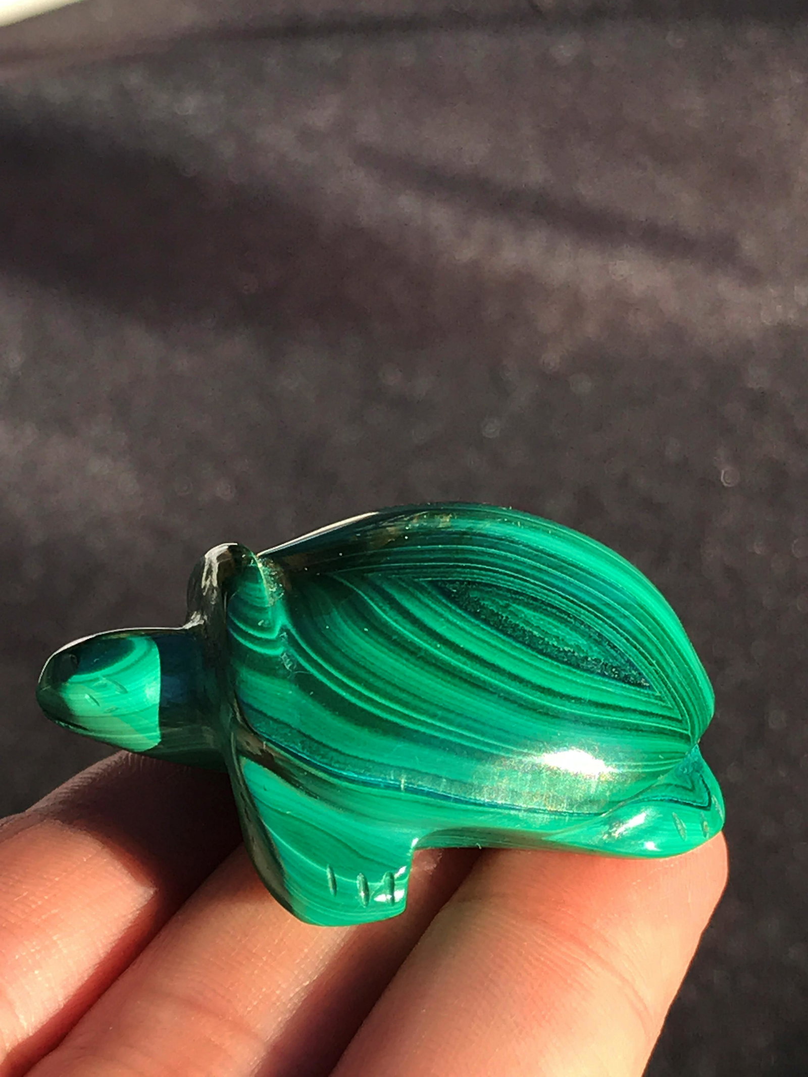 Rock, Crystal, Natural, Collectible, Carving,: Malachite turtle. Republic of Congo