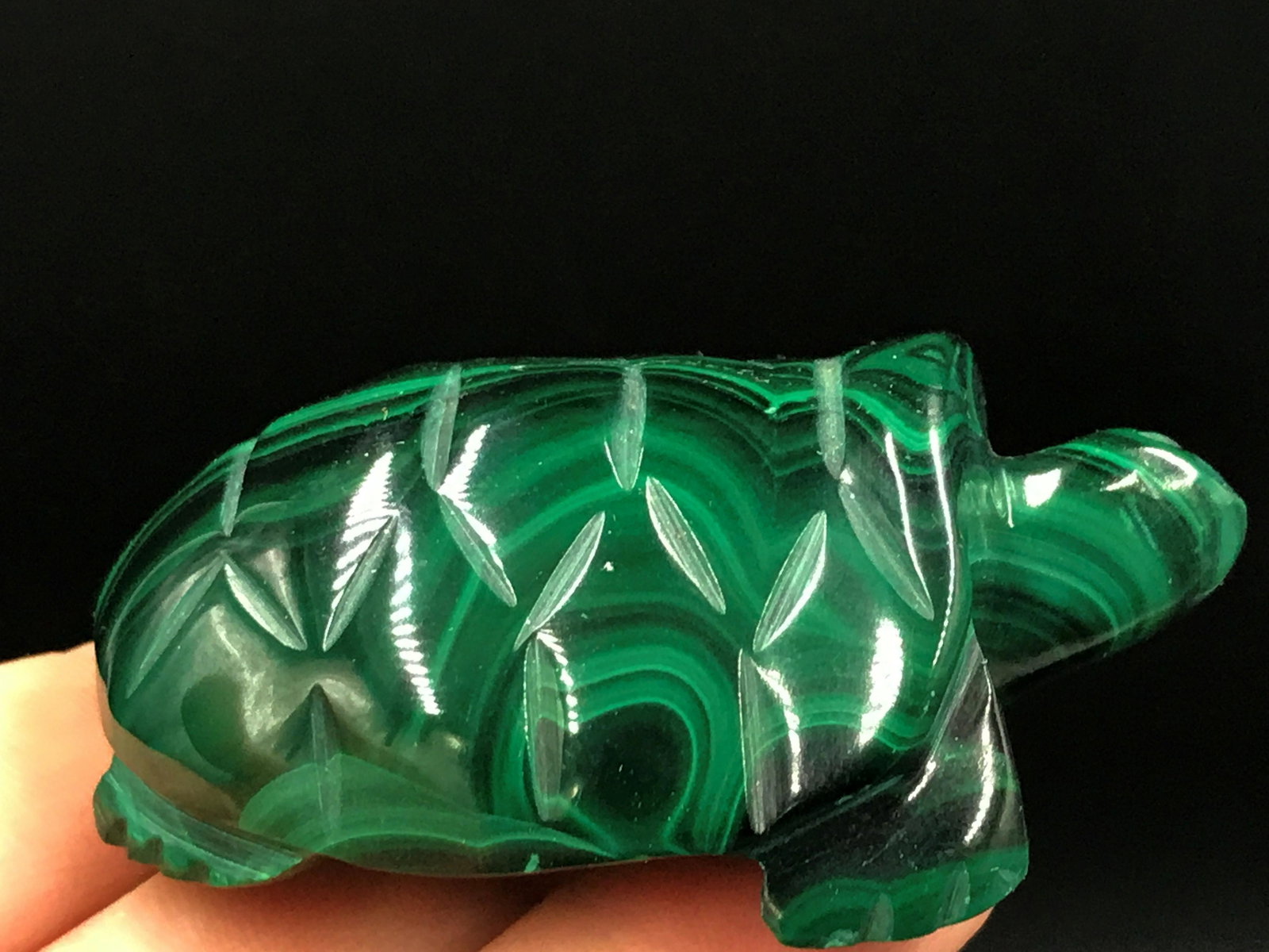 Rock, Crystal, Natural, Collectible, Carving,: Malachite turtle. Republic of Congo