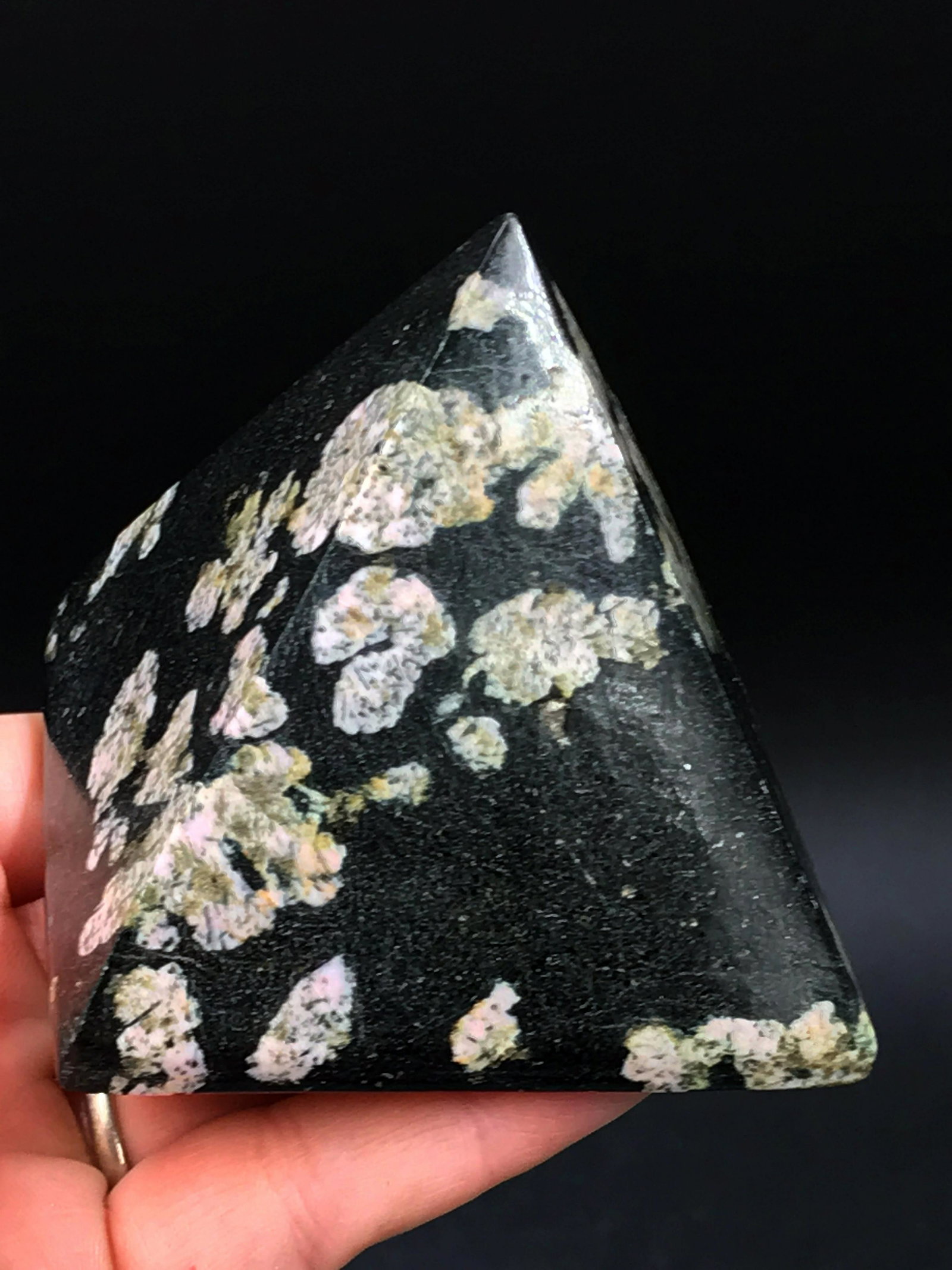 Rock, Crystal, Natural, Collectible, Carving,: Black jade pyramid. Pakistan 1lb