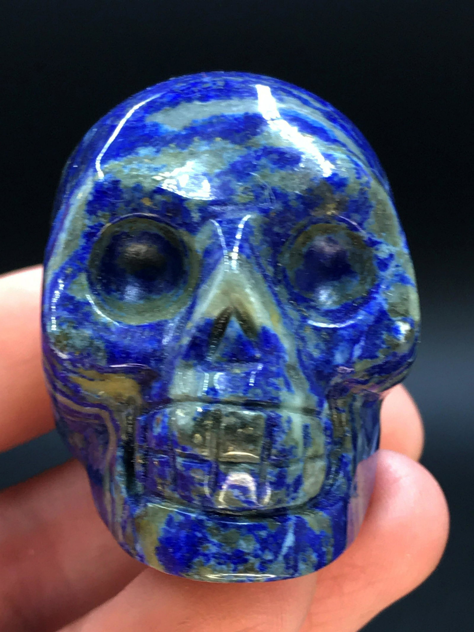 Quartz, Rock, Crystal, Natural, Collectible, Carving,: Lapis lazuli skull