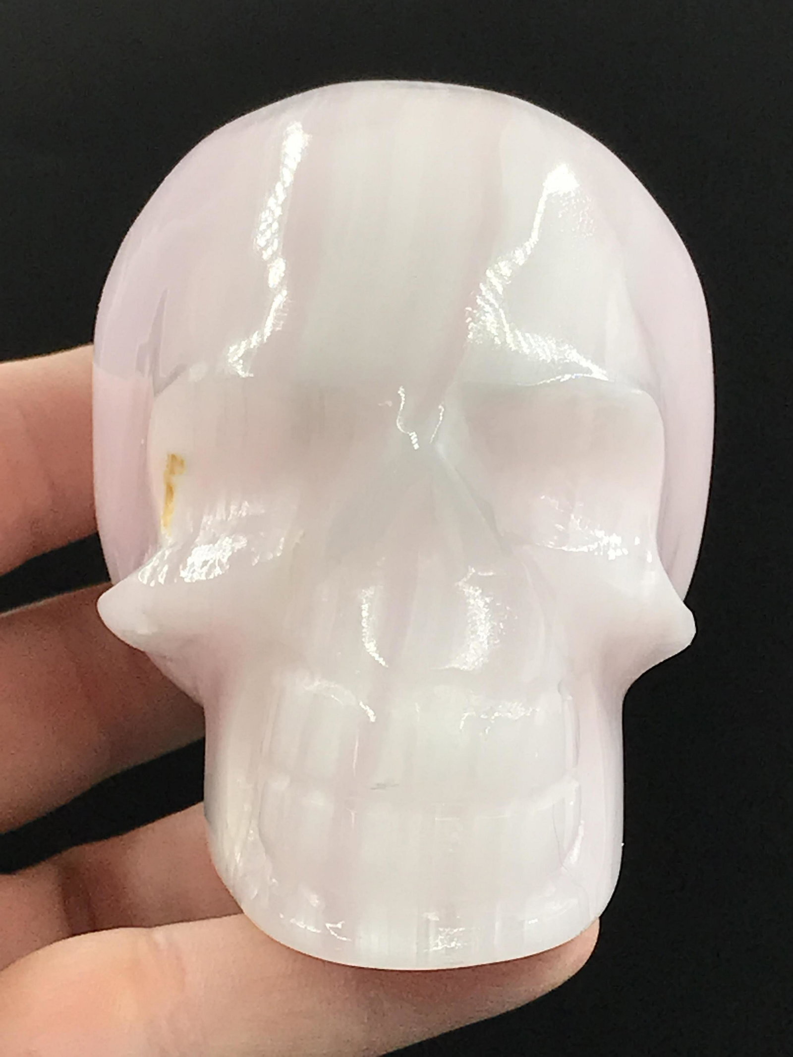 Quartz, Rock, Crystal, Natural, Collectible, Carving,: Fluorescent Mangnocalcite Skull Turkey 3"