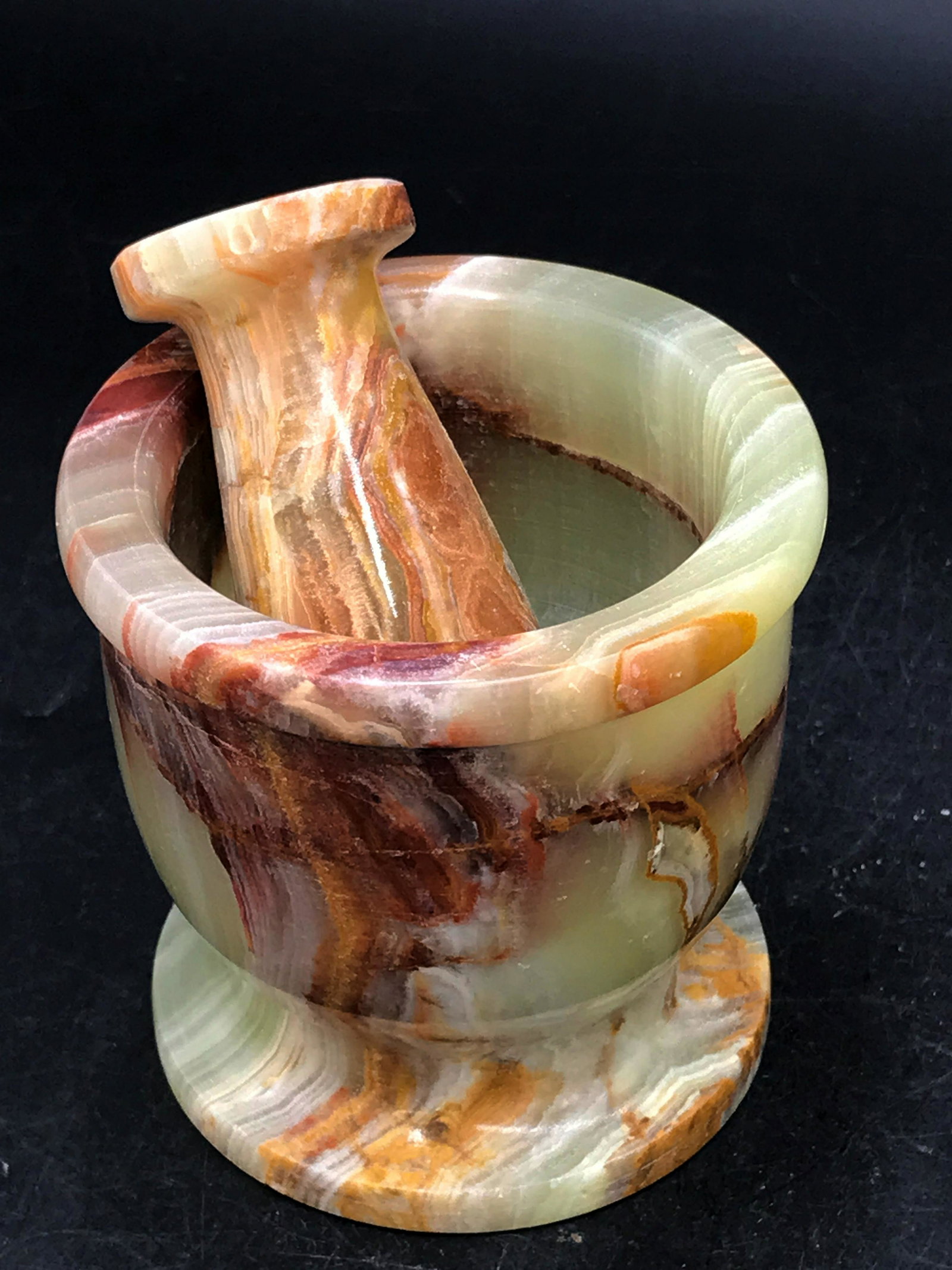 Rock, Crystal, Natural, Collectible, Carving, Mortar: Onyx Mortar & Pestle Pakistan
