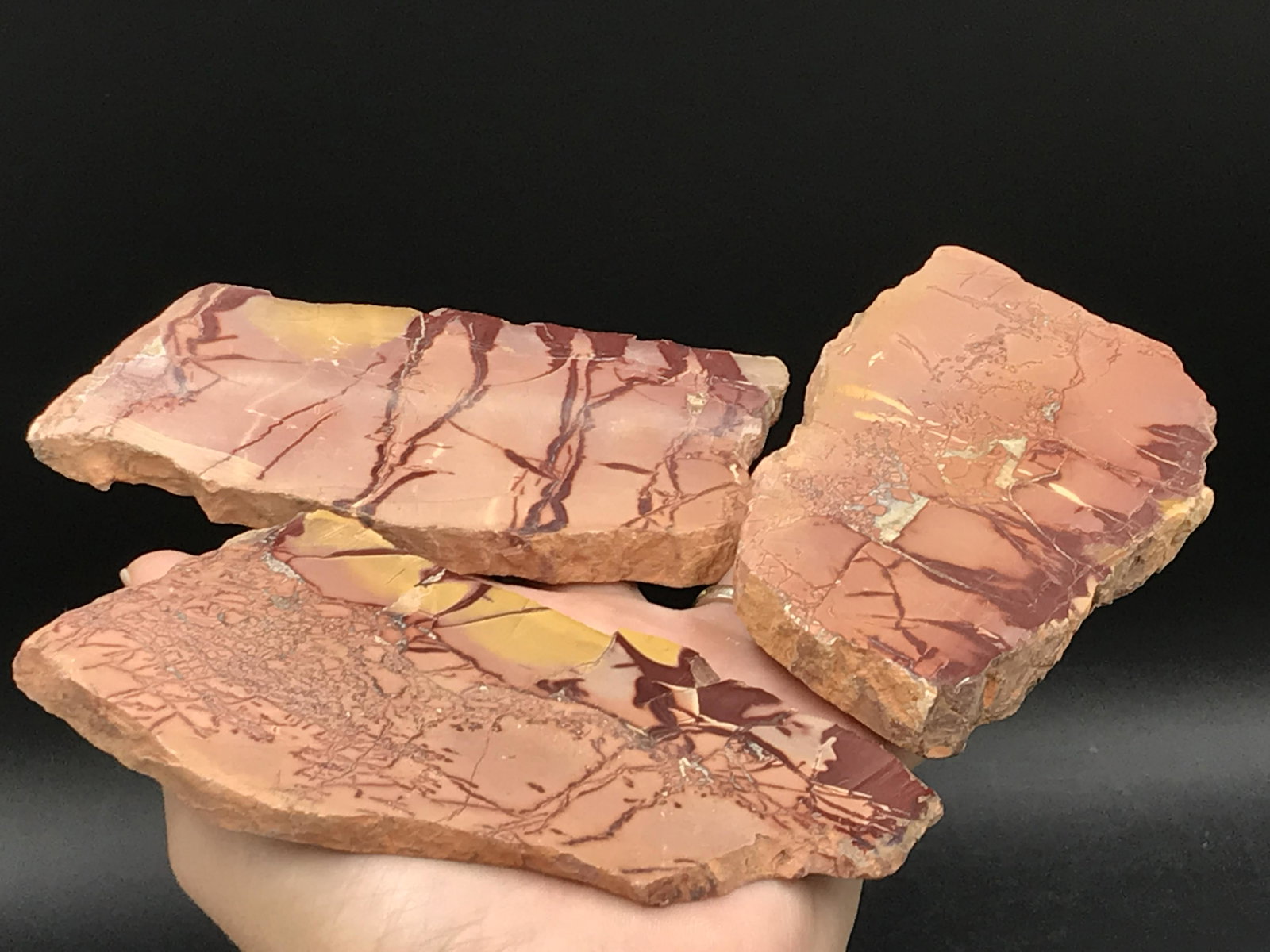 Rock, Crystal, Natural, Collectible, Mineral, Specimen: Moroccan Mook Jasper 3 Slabs
