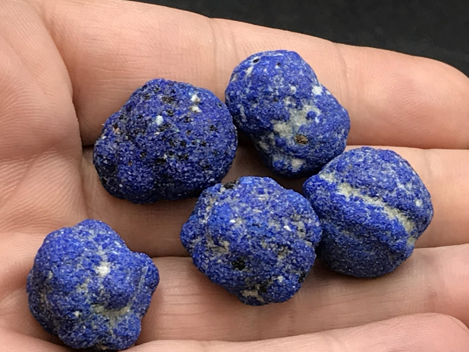 Rock, Crystal, Natural, Collectible, Mineral, Specimen: 5 piece Odd Shaped Azurite Blueberries Arizona