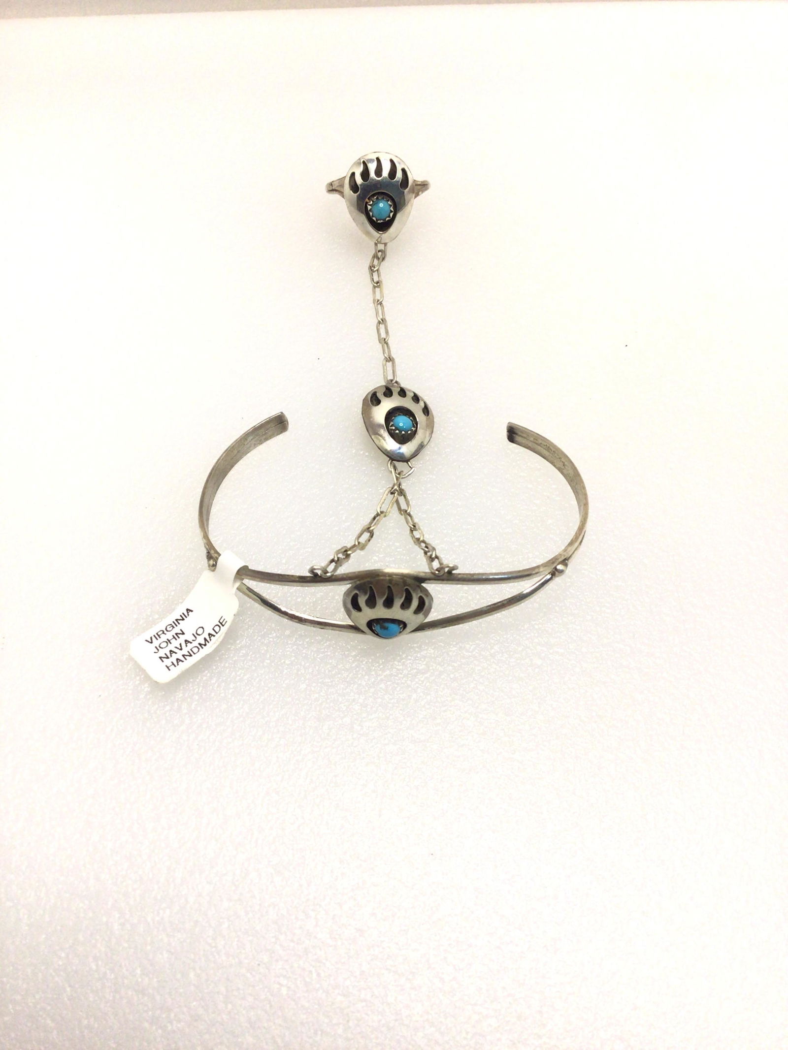 G: Virginia John Navajo Turquoise Bracelet Ring (1 of 3)