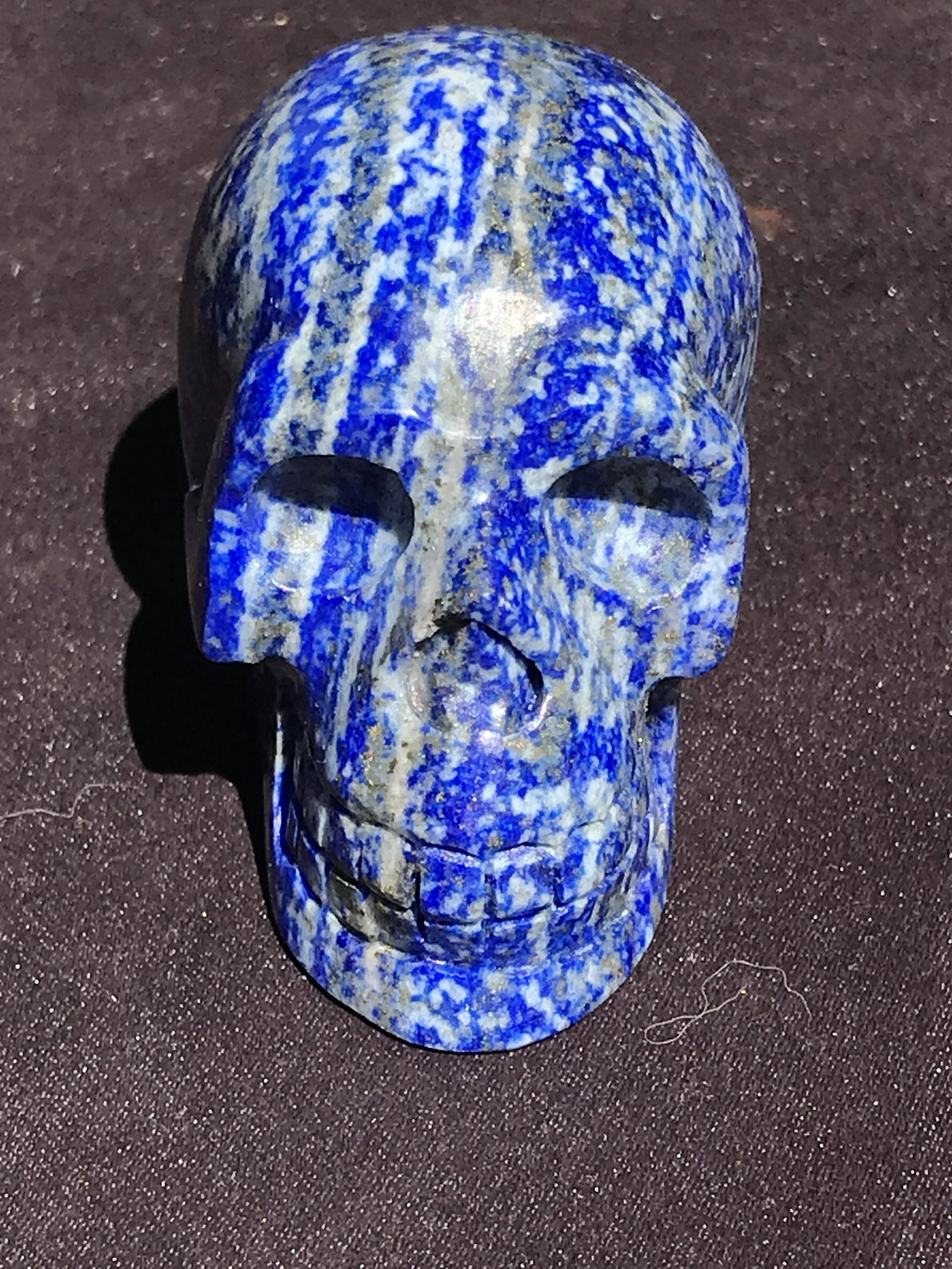 Quartz, Rock, Crystal, Natural, Collectible, Carving,: Lapis Lazuli Skull Carving Afghanistan 3"