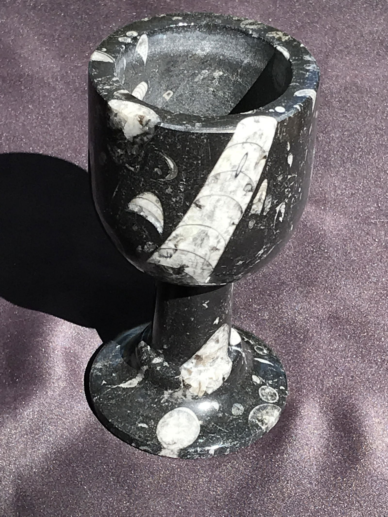 Orthoceras, Fossil, Rock, Natural, Decor, Collectible,: Orthoceras Goblet Morocco 1lb 14oz