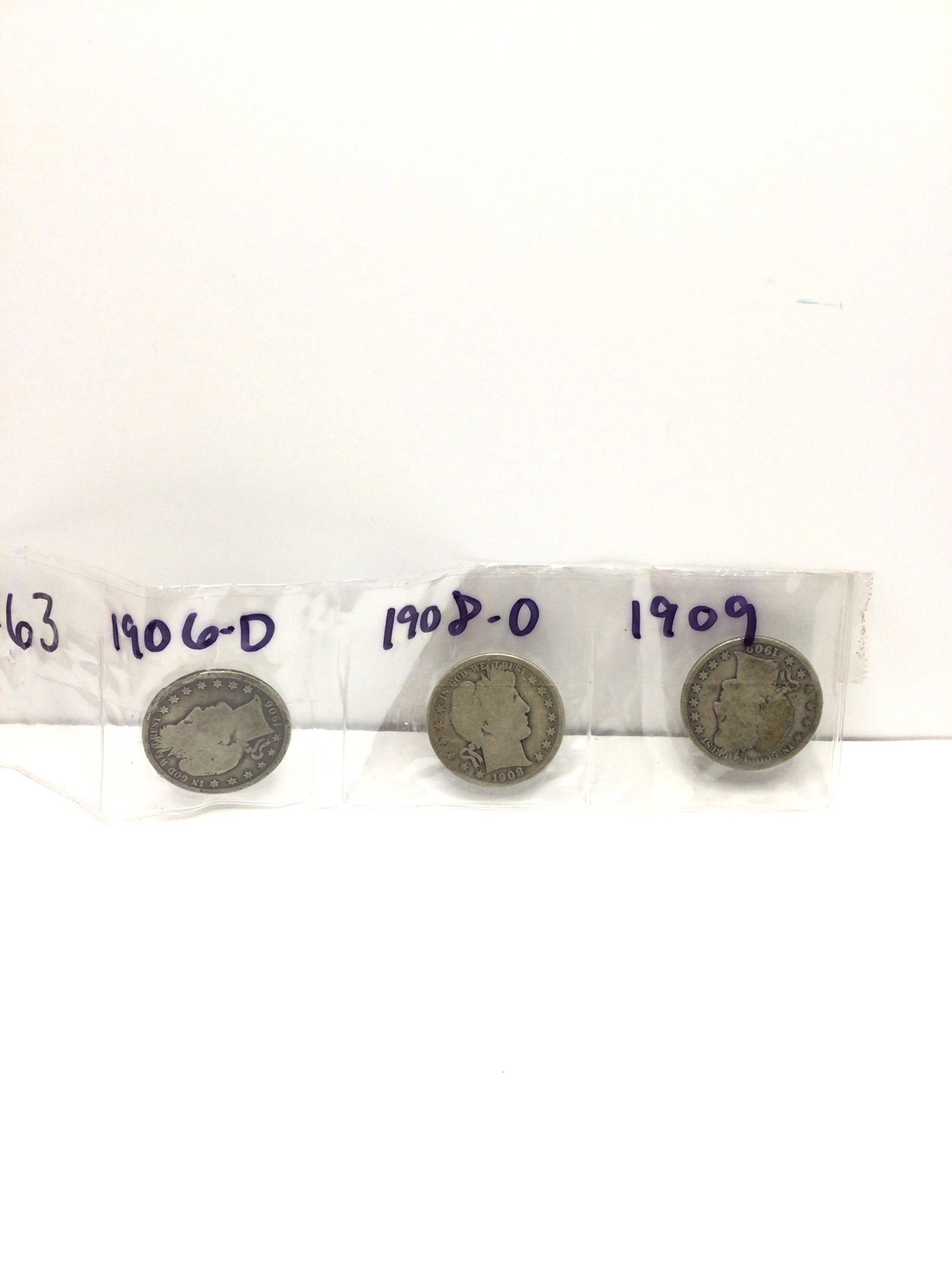 1900’s Silver Half Dollar: 1906, 1908, 1909