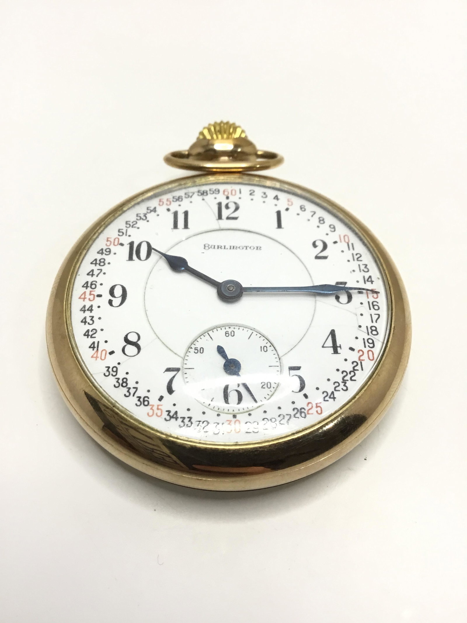 Burlington Watch Co. Year 1918: Double Roller 21 jewels inop