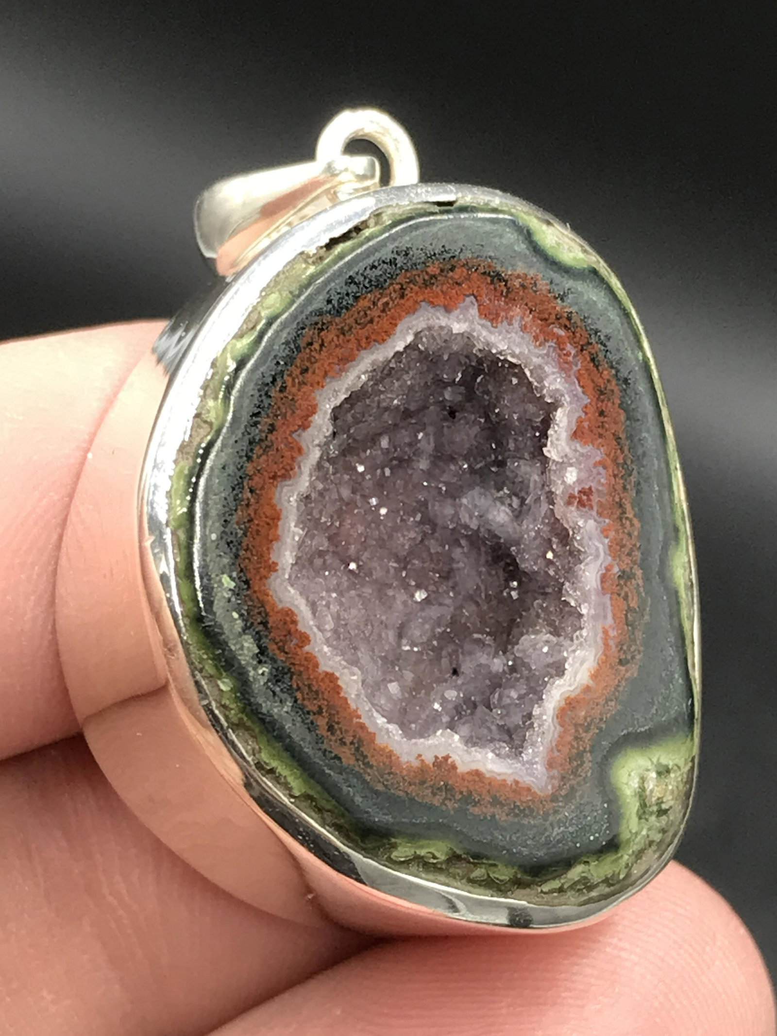 Geode, Rock, Crystal, Natural, Jewelry, Sterling, (1 of 5)