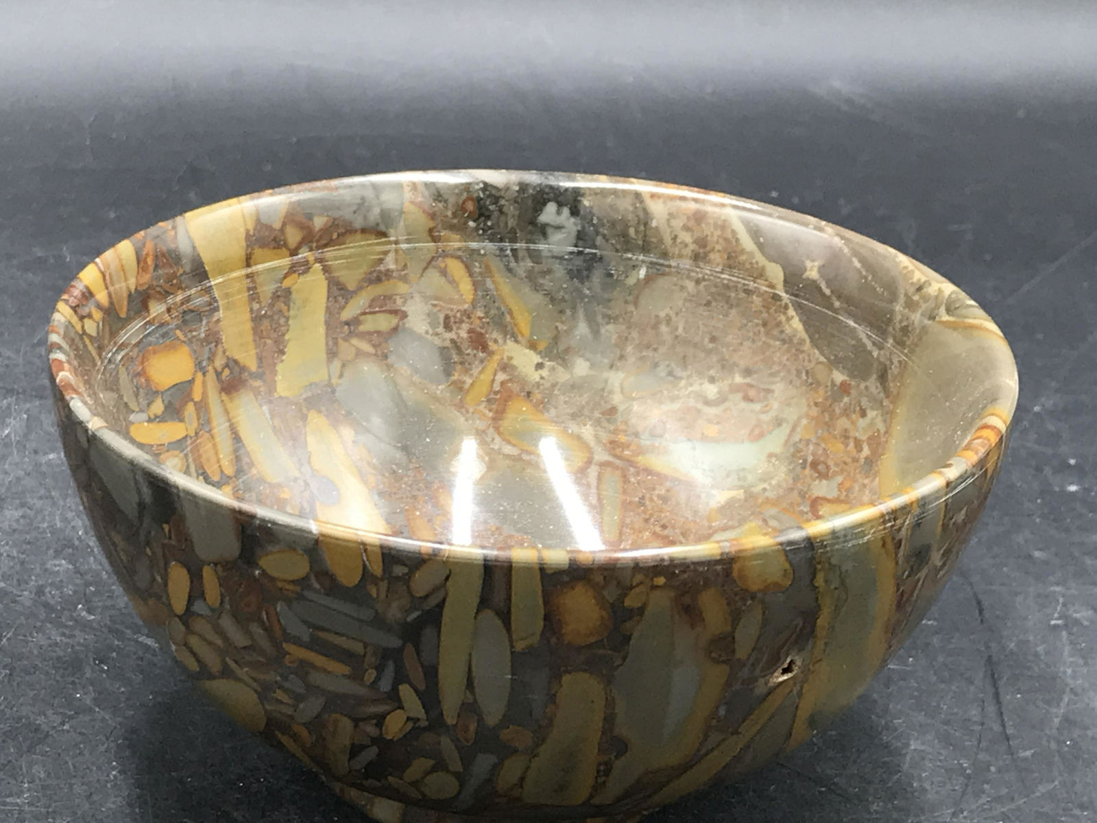 Rock, Crystal, Natural, Collectible, Carving, Bowl: Fossil Oolite Bowl 4.5"
