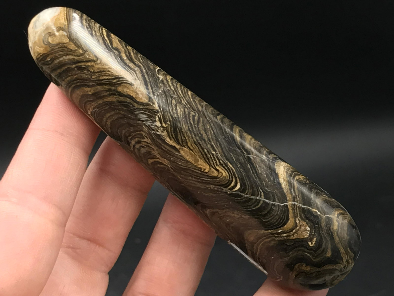 Rock, Crystal, Natural, Decor, Collectible, Carving,: Stromatolite Wand 4"