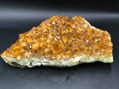 Rock, Crystal, Natural, Collectible, Mineral, Specimen: Extra Large Citrine with Coaxinite inclusions Brazil 14 x 10