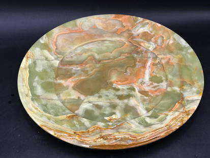 Rock, Crystal, Natural, Decor, Collectible, Tray: Onyx (Banded Calcite) Serving Tray Pakistan 13"