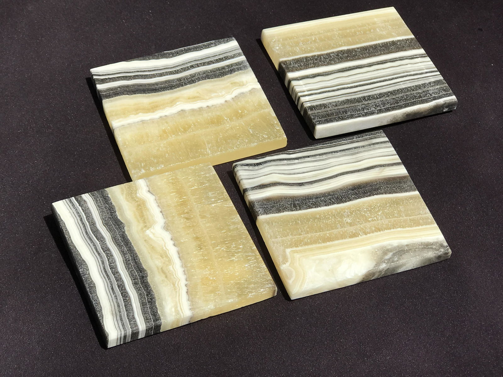 Rock, Crystal, Natural, Decor, Collectible, Coasters: Zebra Calcite Coasters Mexico