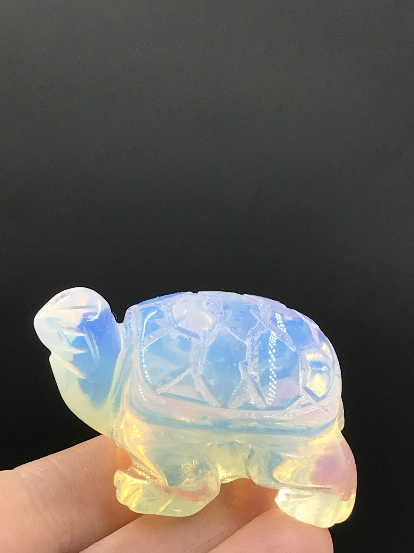 Rock, Crystal, Natural, Decor, Collectible, Carving, Animal, Figurine: Opalite Turtle Carving