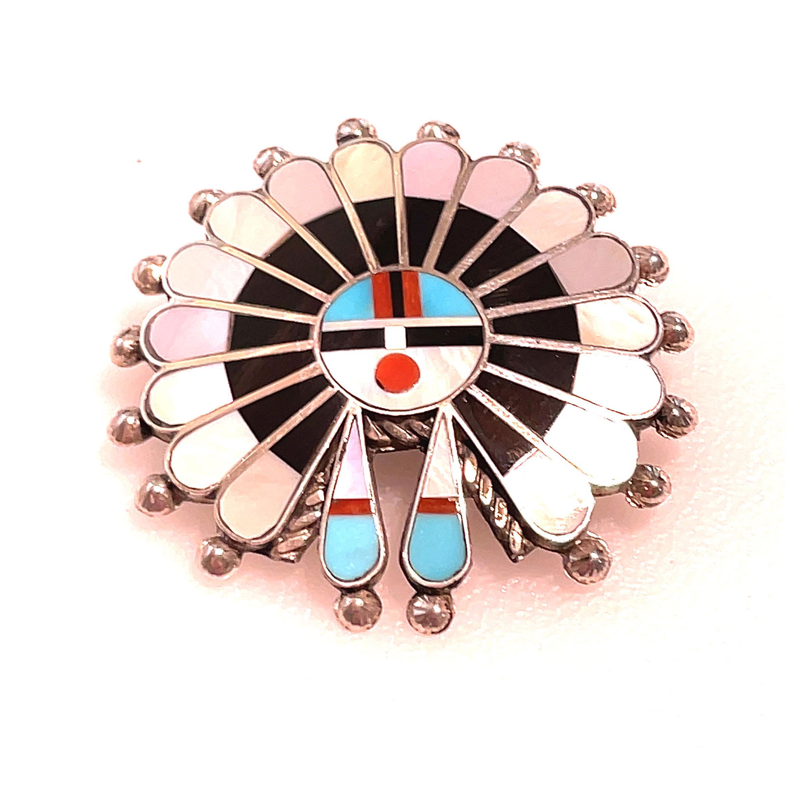 Pendant/pin sterling silver multi stone (1 of 4)