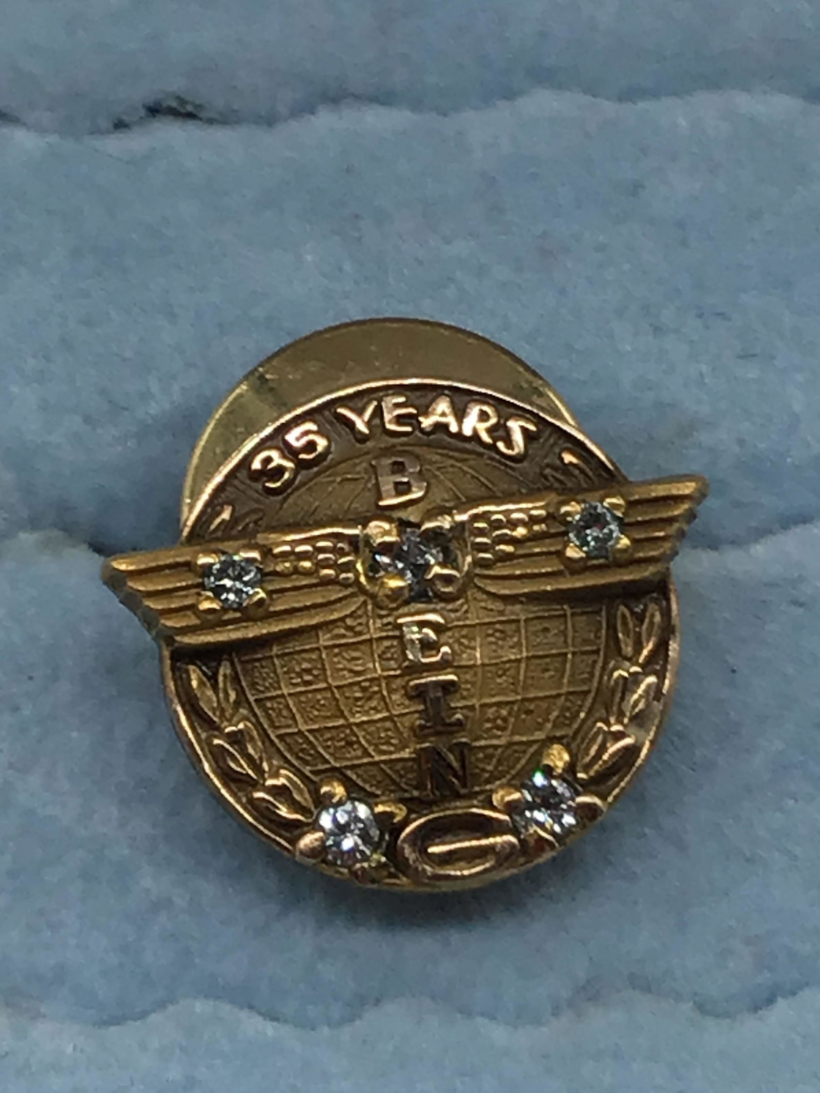 35 year Boeing service pin with diamonds (1 of 3)