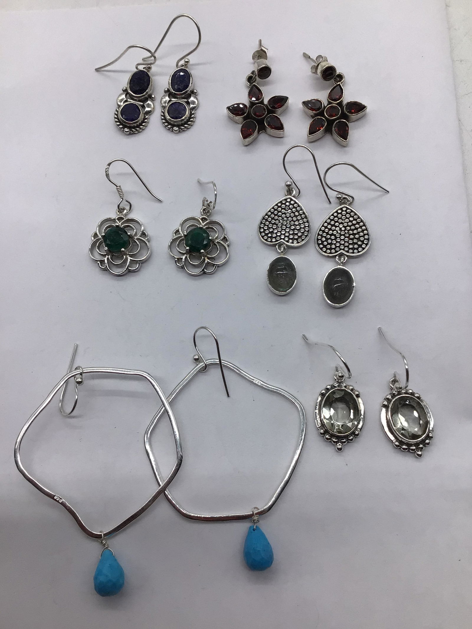 Sterling silver earrings 33.3 g (1 of 2)