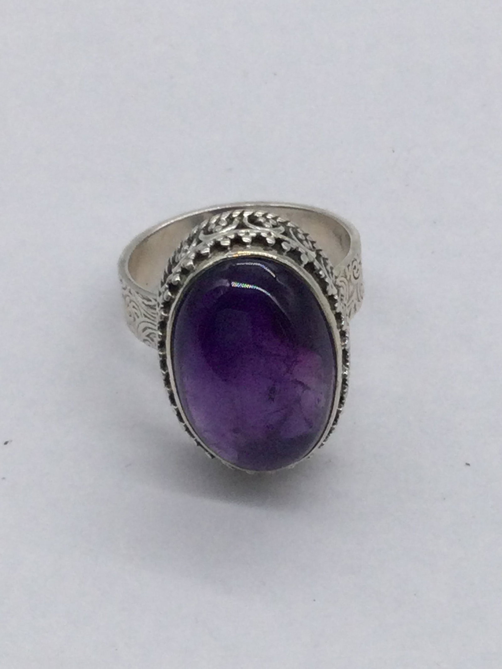 Size 9 sterling silver ring semi precious stone (1 of 4)