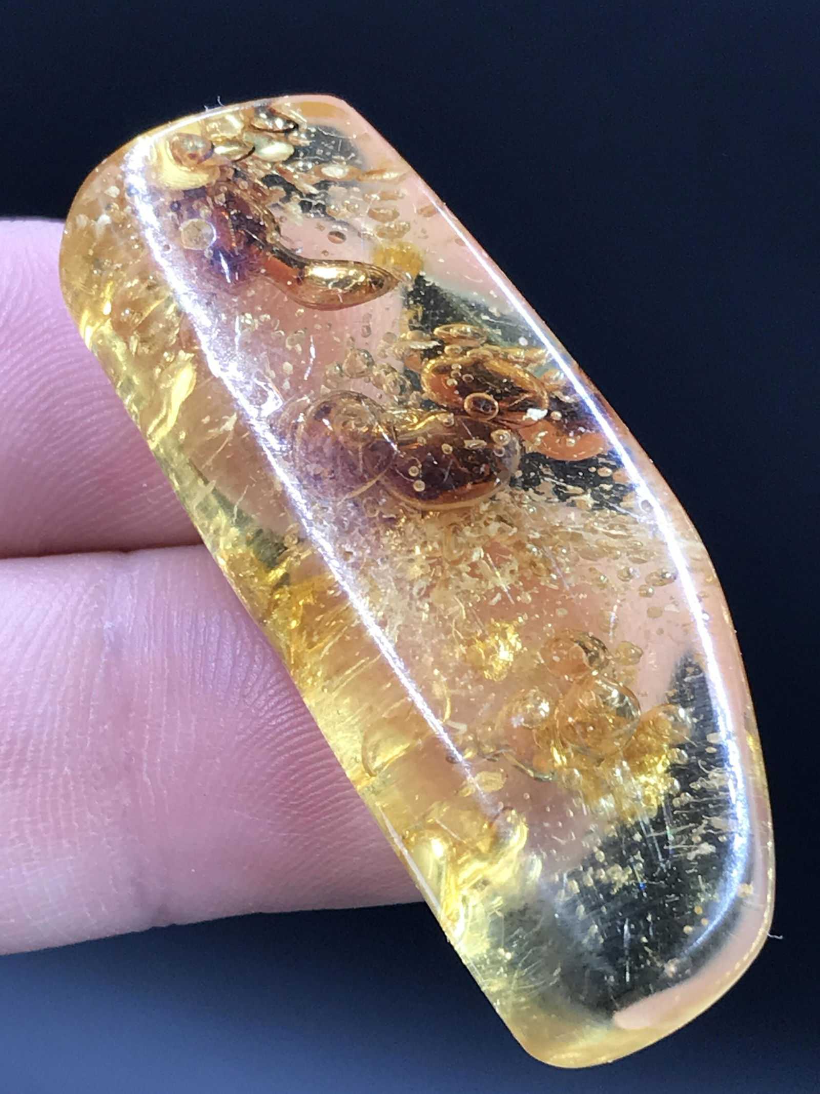 Amber, Fossil, Natural, Collectible, Specimen, Insect: Amber (Copal) with Insect Inclusions and Enhydro Bubble Colombia 5.76g