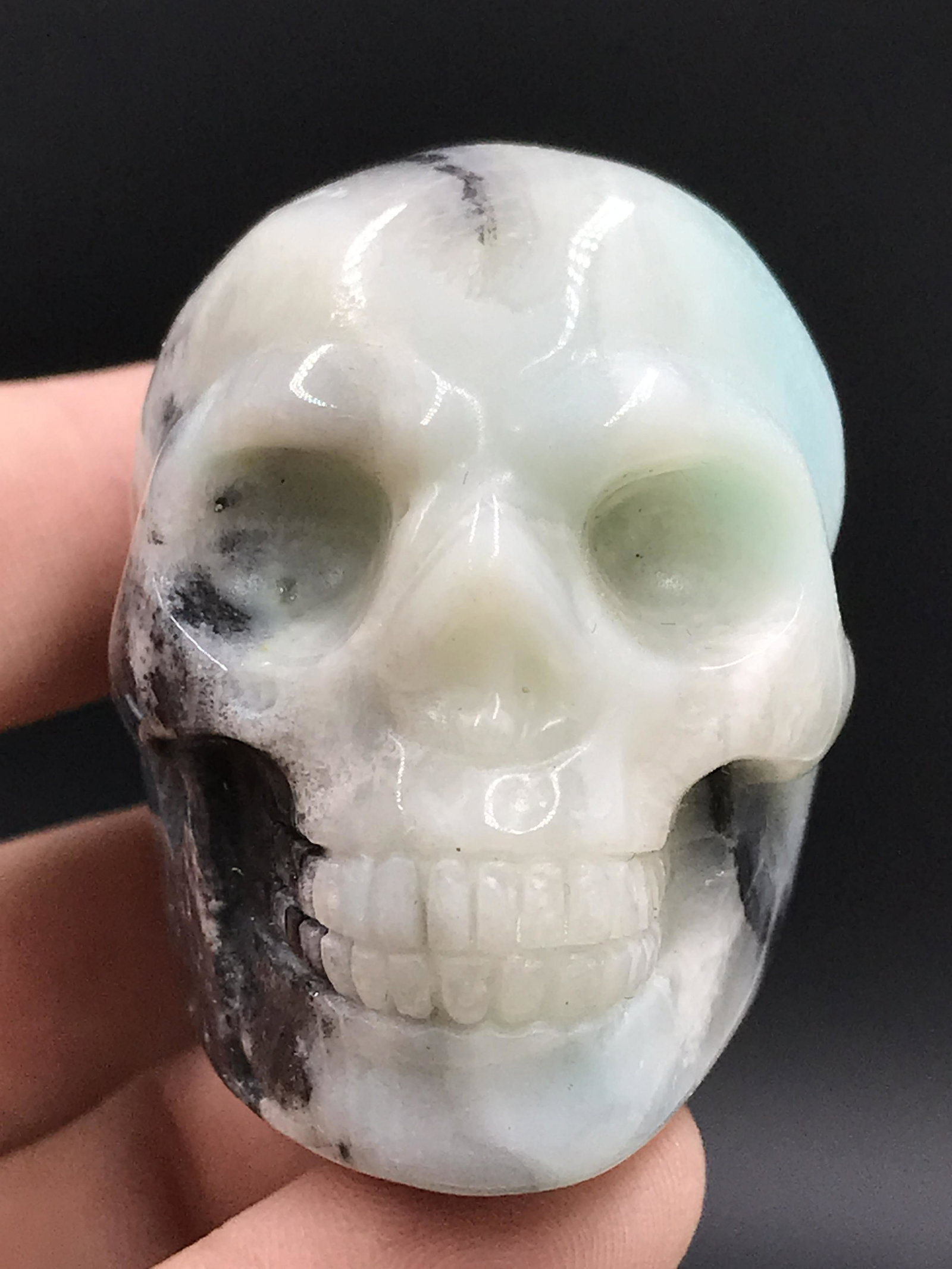 Rock, Crystal, Natural, Decor, Collectible, Carving, Skull, Chalcedoney: Chalcedoney Skull Carving
