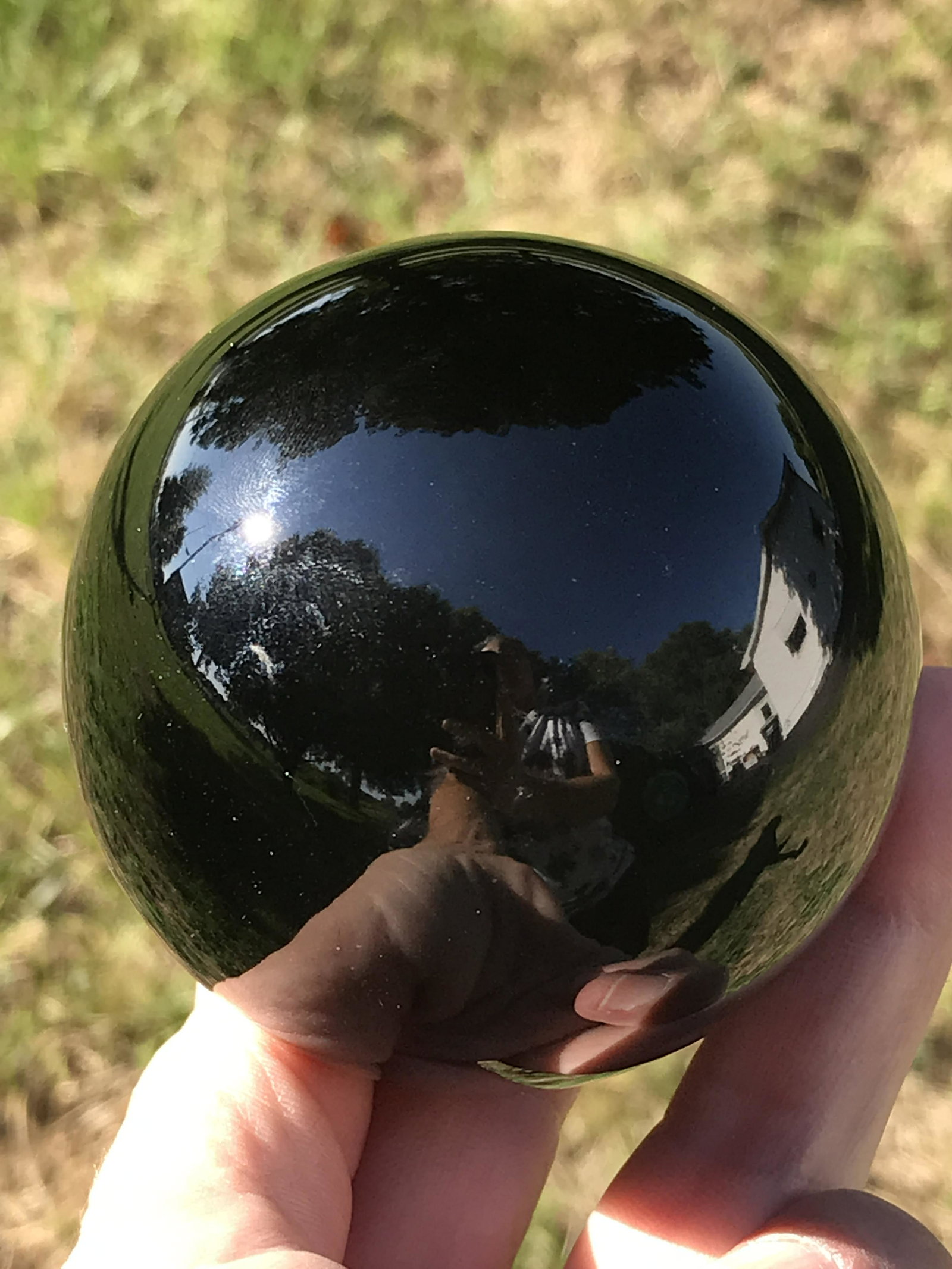 Rock, Crystal, Natural, Decor, Collectible, Carving, Sphere, Obsidian: Obsidian Sphere