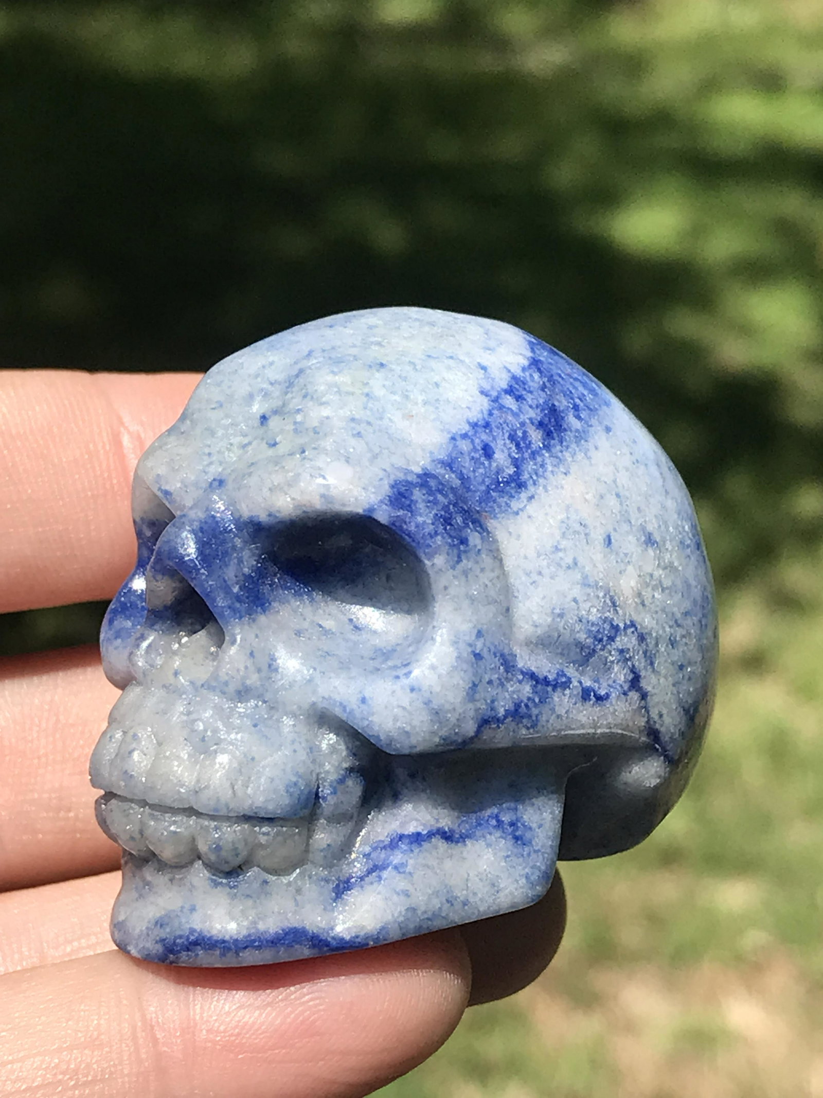 Rock, Crystal, Natural, Decor, Collectible, Carving, Skull: Sodalite Skull Carving