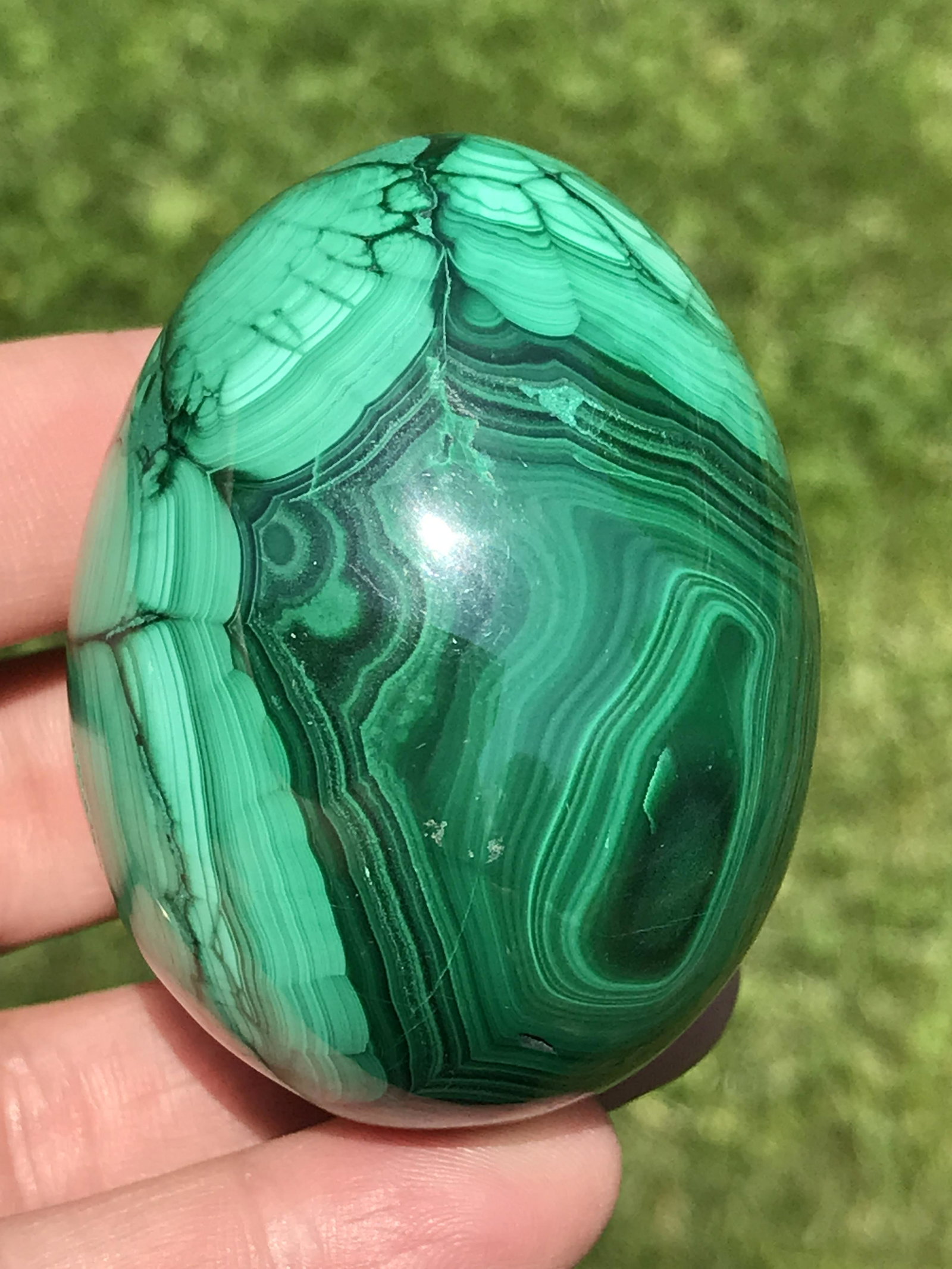 Rock, Crystal, Natural, Decor, Collectible, Carving, Egg: Malachite Egg Democratic Republic of Congo