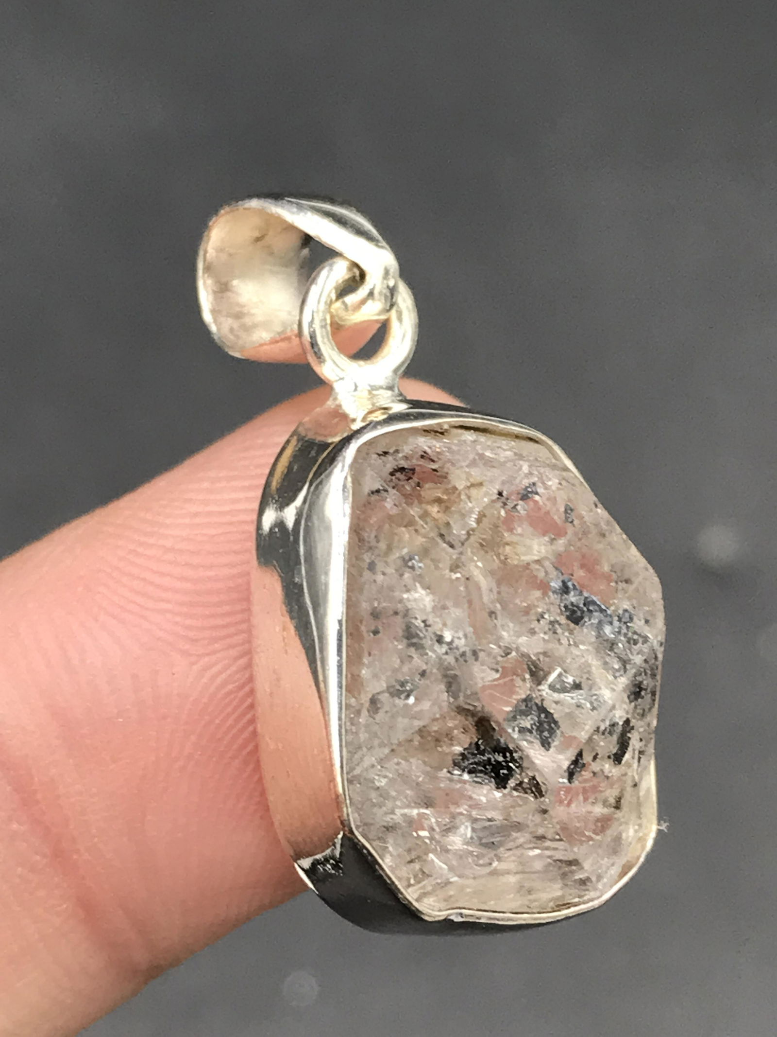 Herkimer Diamond Quartz Sterling Silver Pendant (1 of 4)