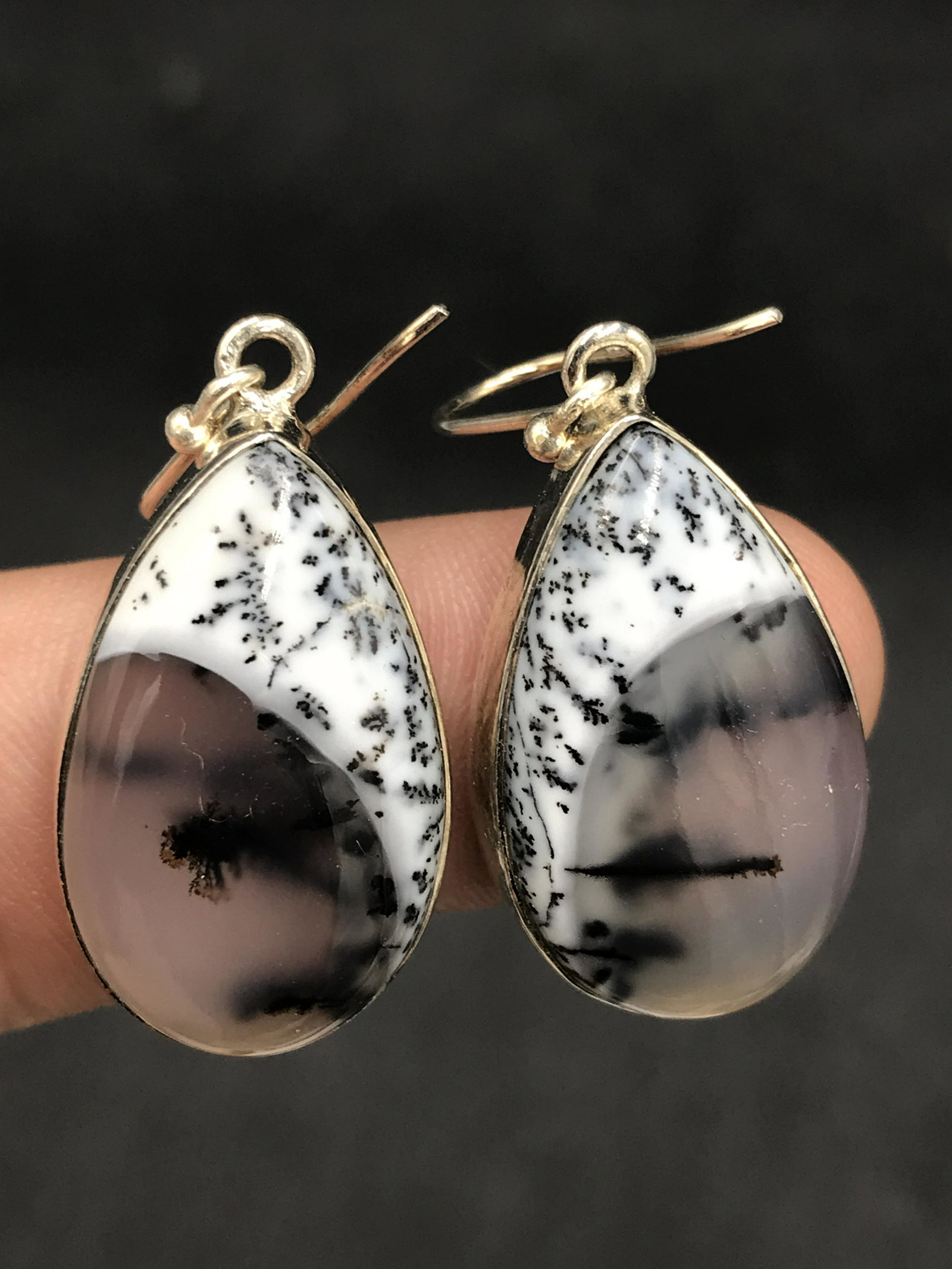 Moss Agate Ear Rings (1 of 4)