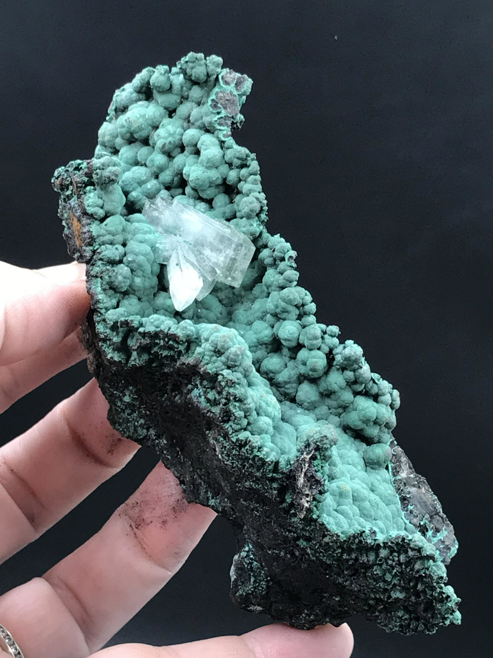 Barite on Malachite (1 of 5)