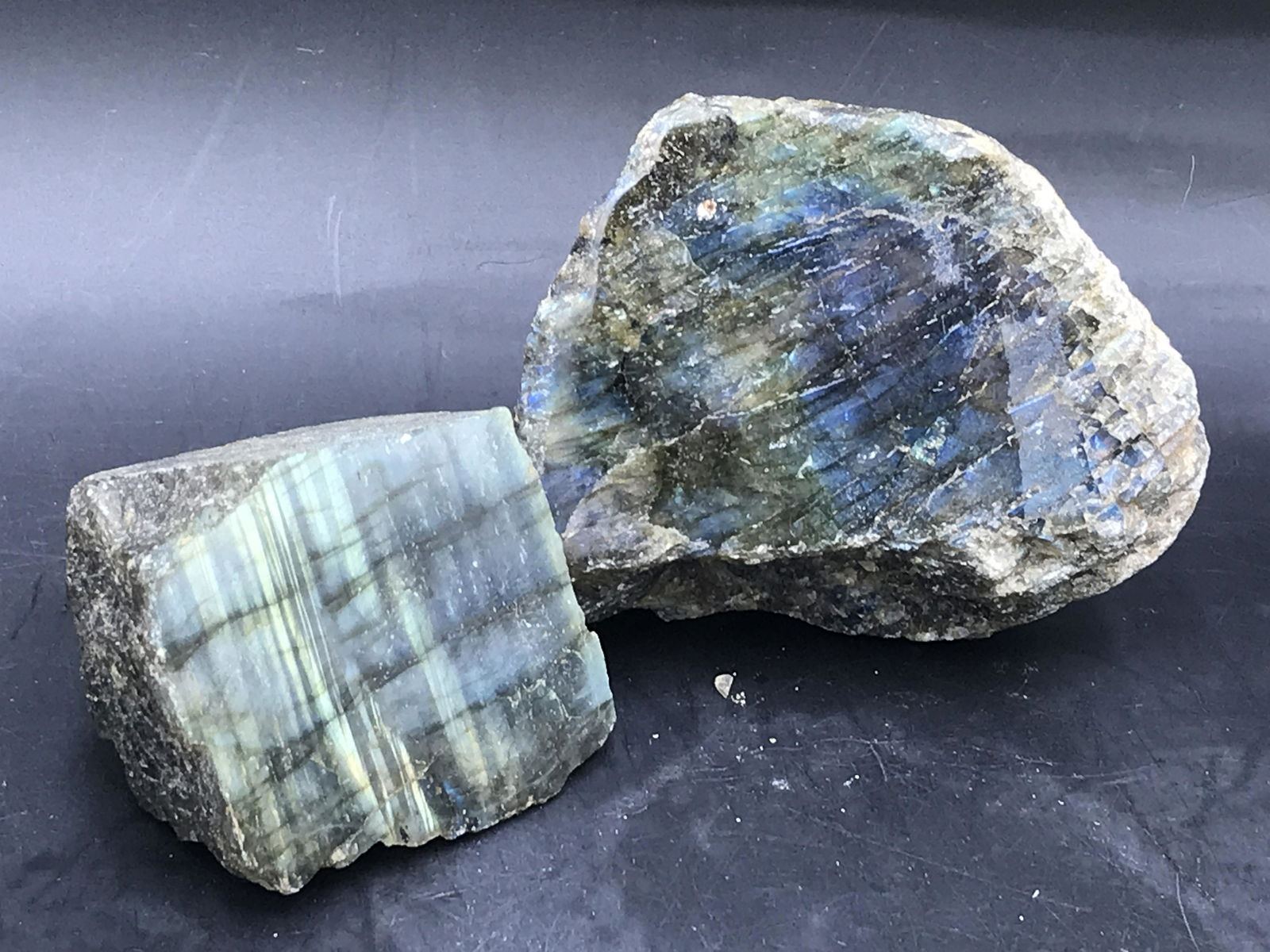 Polished Labradorite: Polished Labradorite Madagascar 2pcs 14oz