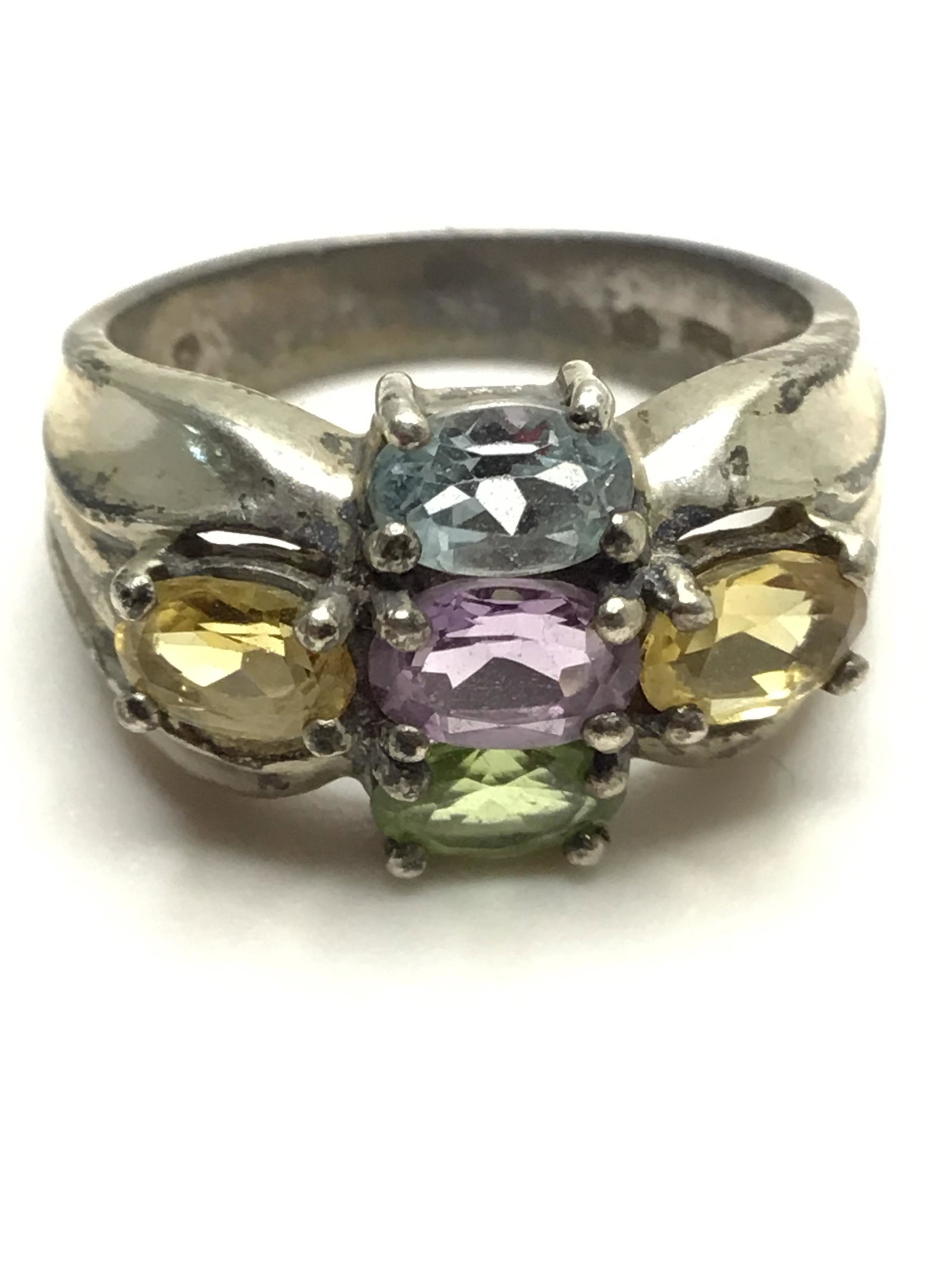 6.3 multi stone sterling silver ring (1 of 3)