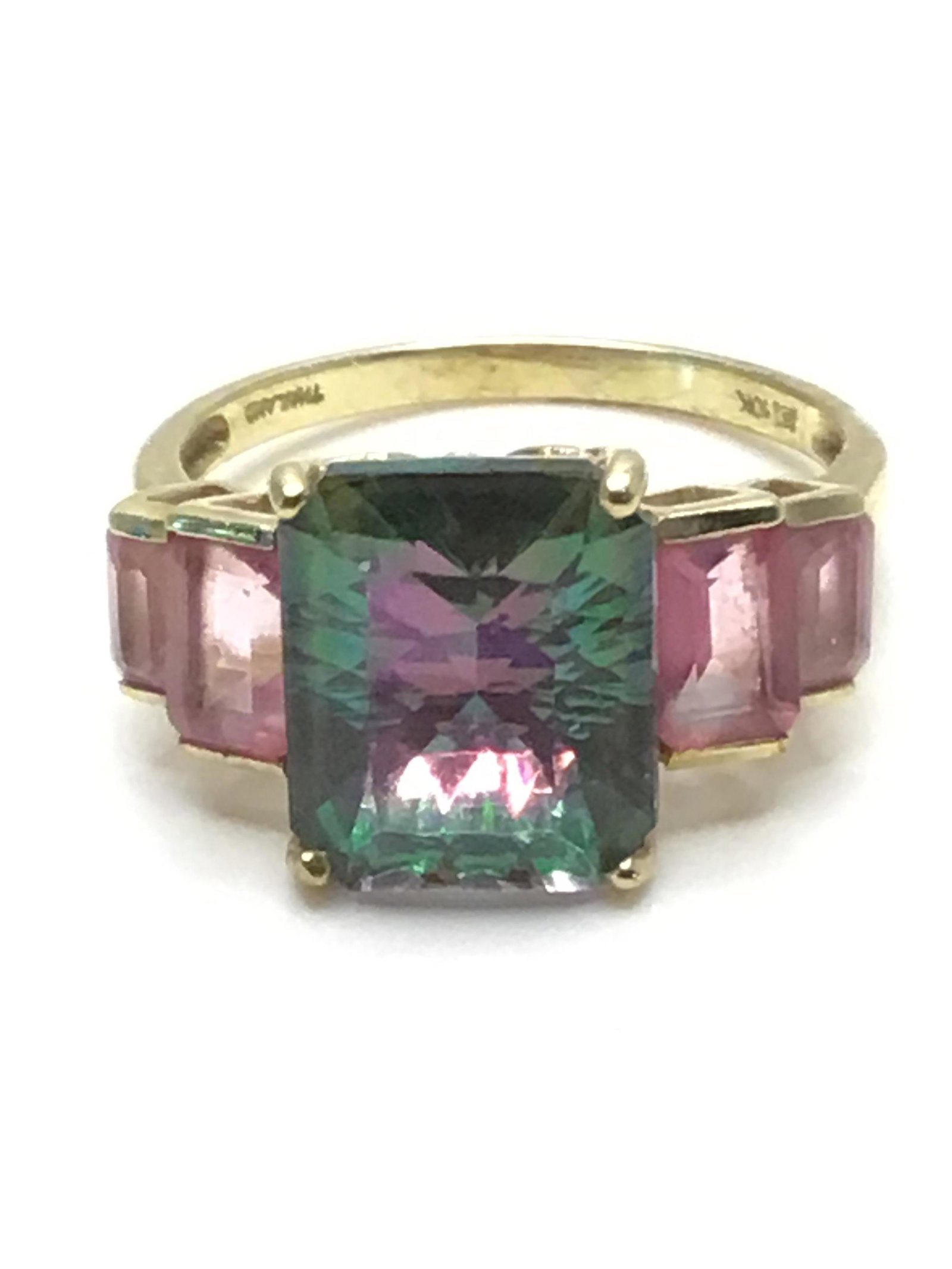 4.2 g 10 karat gold mystic topaz size 9.5 ring (1 of 4)