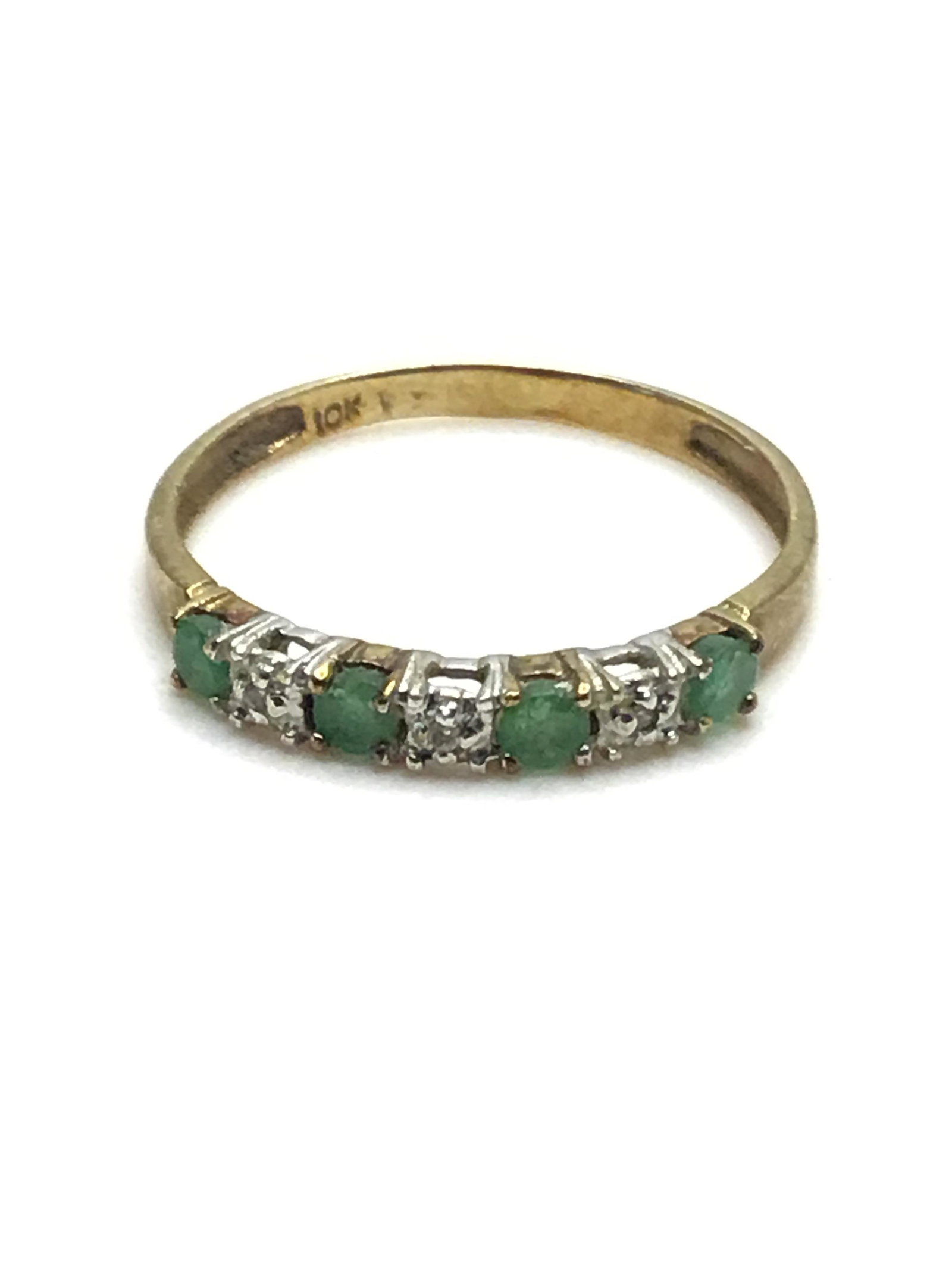 1 g 10 karat gold emerald diamond  size 8 ring (1 of 4)