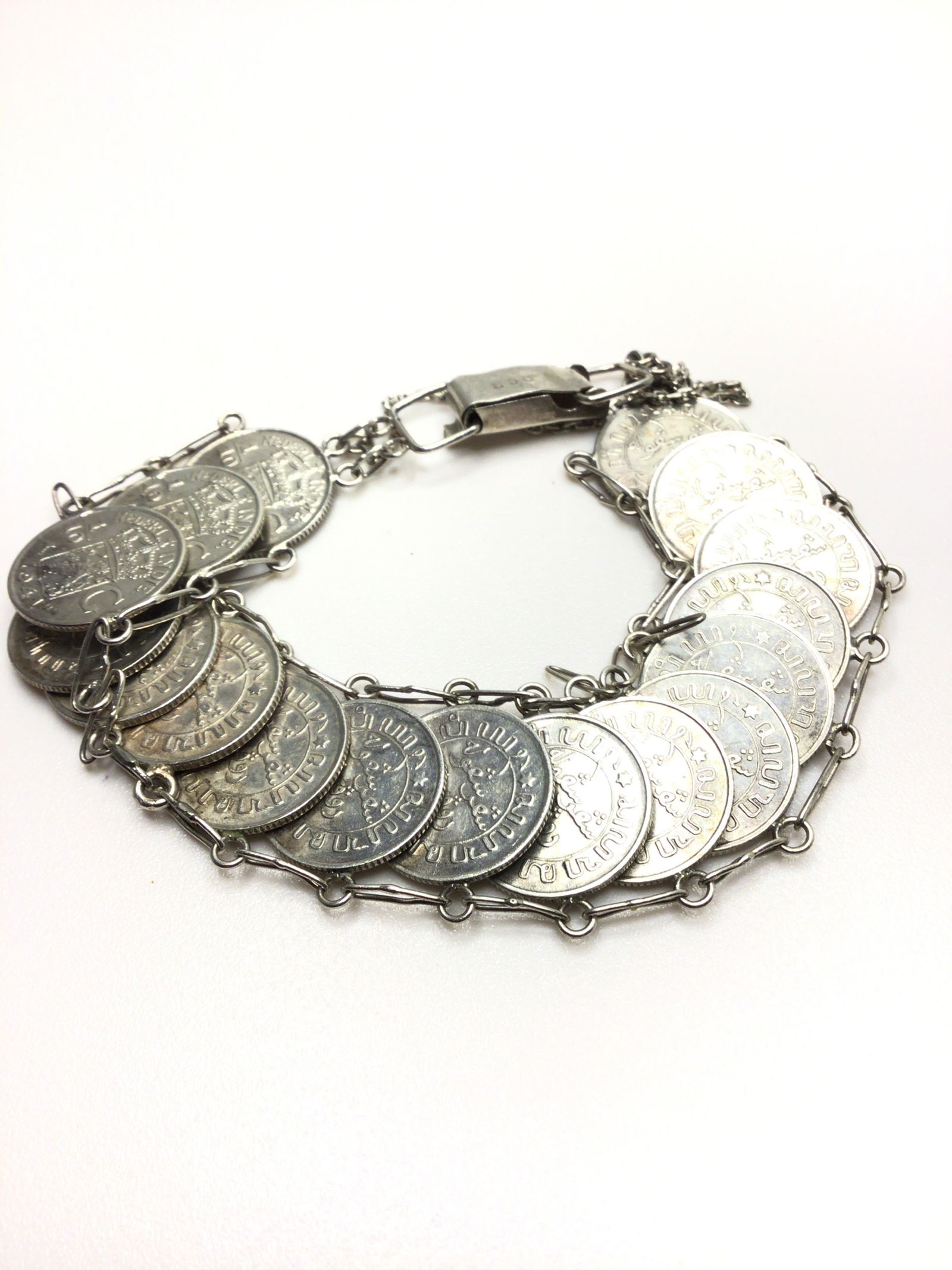 7" silver bracelet coins from Netherlands 24.5g (1 of 3)