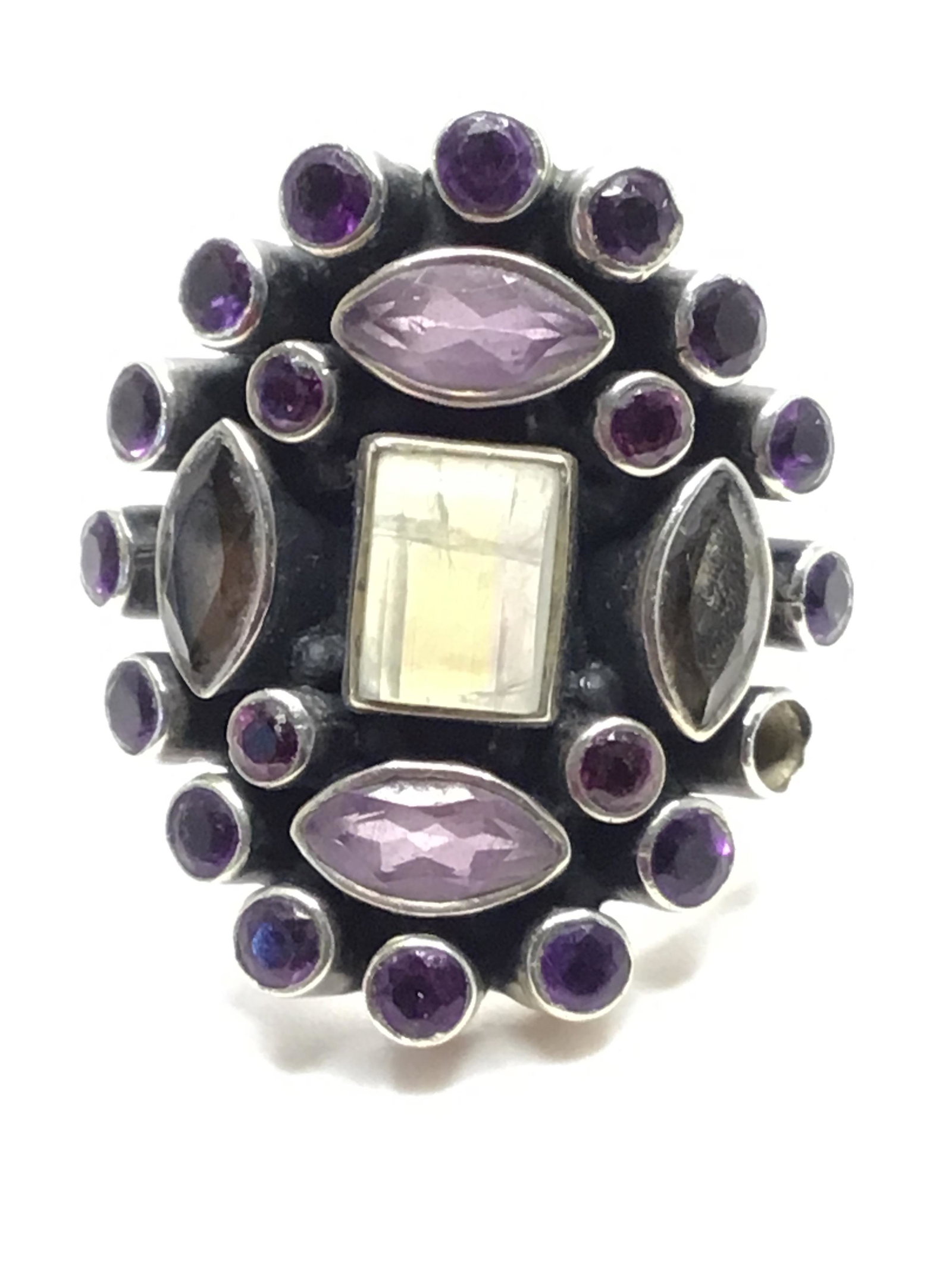 10.2g Sterling silver amethyst ring size 10 1/2 (1 of 5)