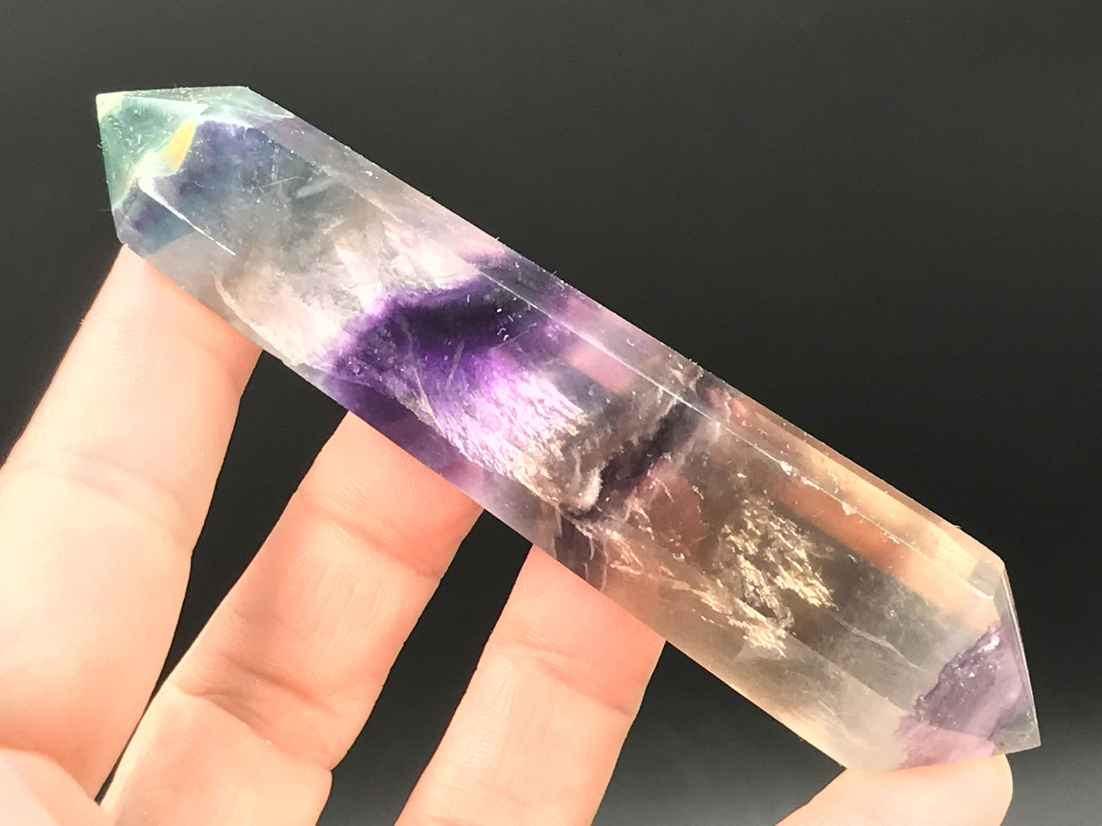 Multi-Color Polished Double Termination Fluorite Wand 4.1" (1 of 5)