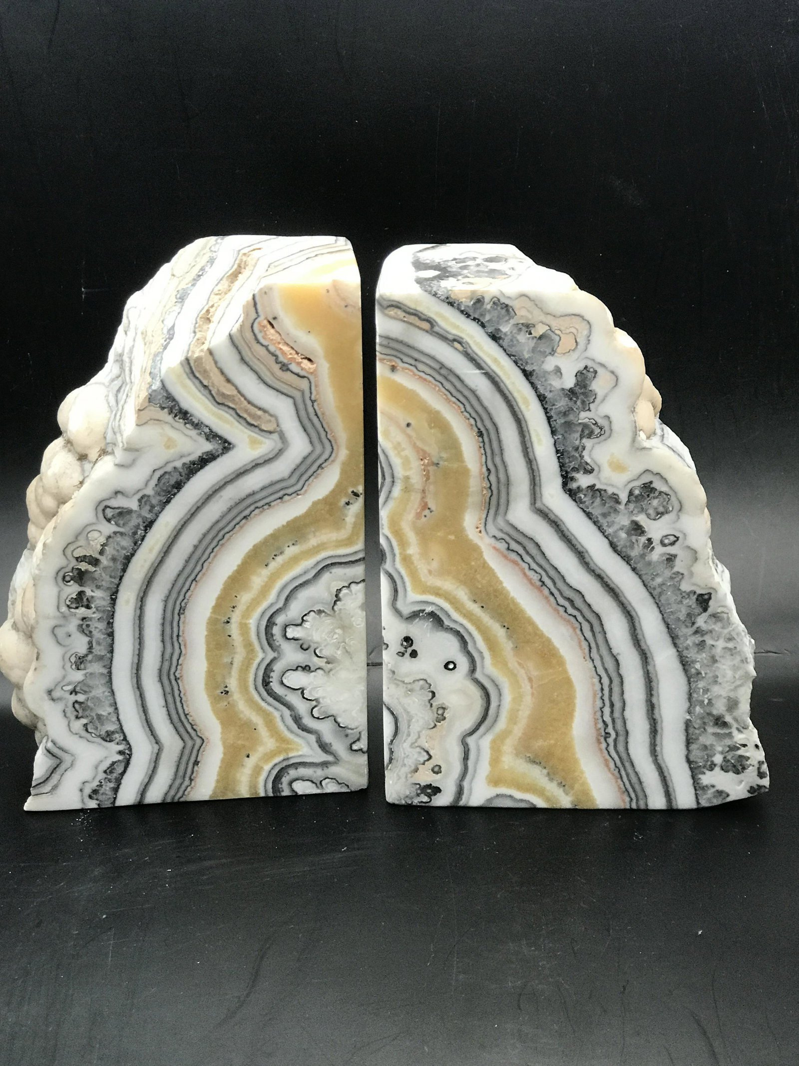 Zebra Calcite Book Ends (1 of 5)