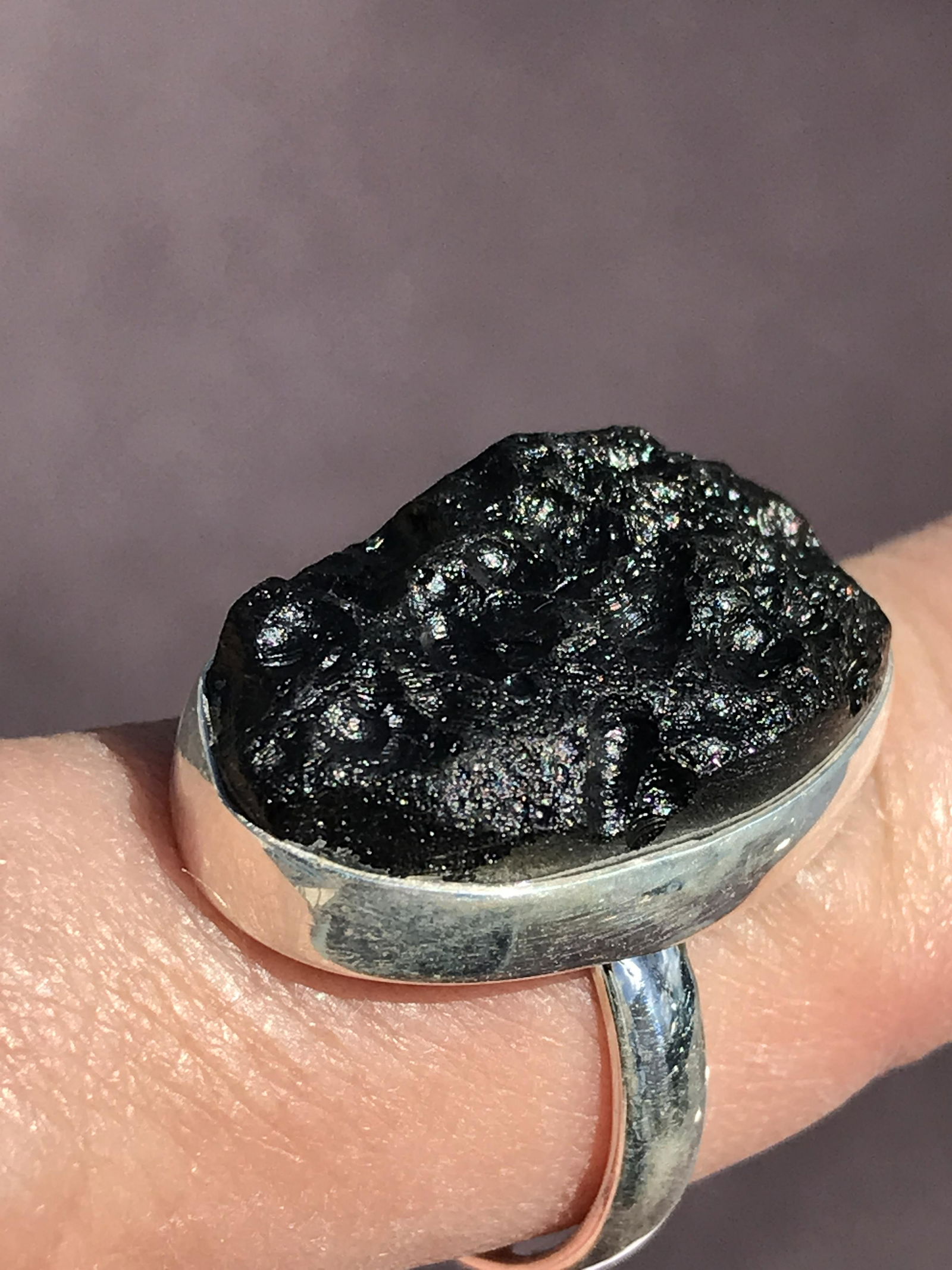 Impact Glass, Tektite, Crystal, Natural, Jewelry, Ring, Sterling (1 of 4)
