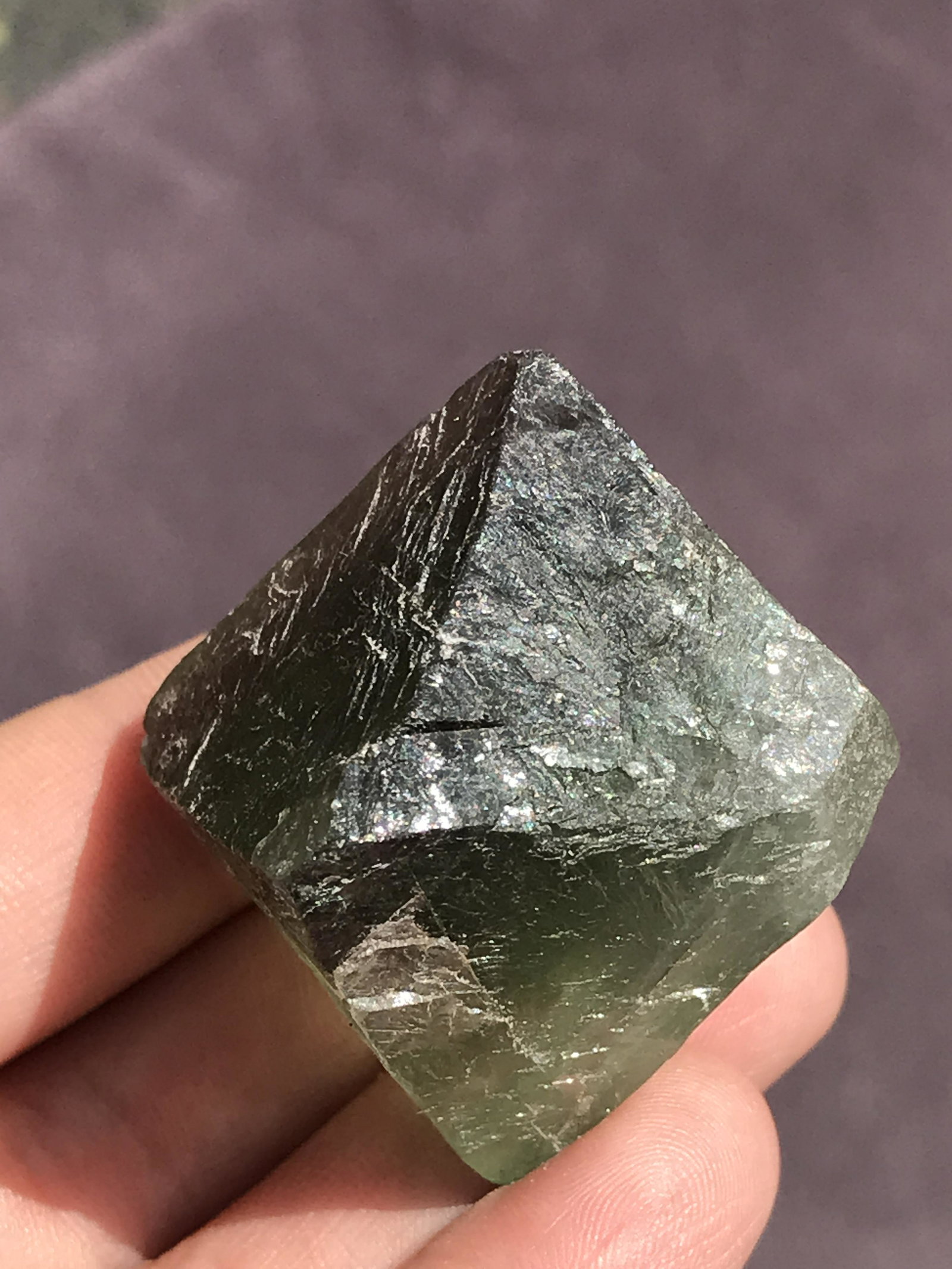 Rock, Crystal, Natural, Decor, Collectible,: Fluorite Octohedron 2oz
