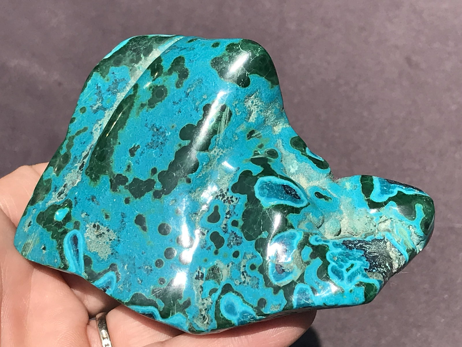 Rock, Crystal, Natural, Decor, Collectible,: Chrysacola and Malachite Polished Freeform