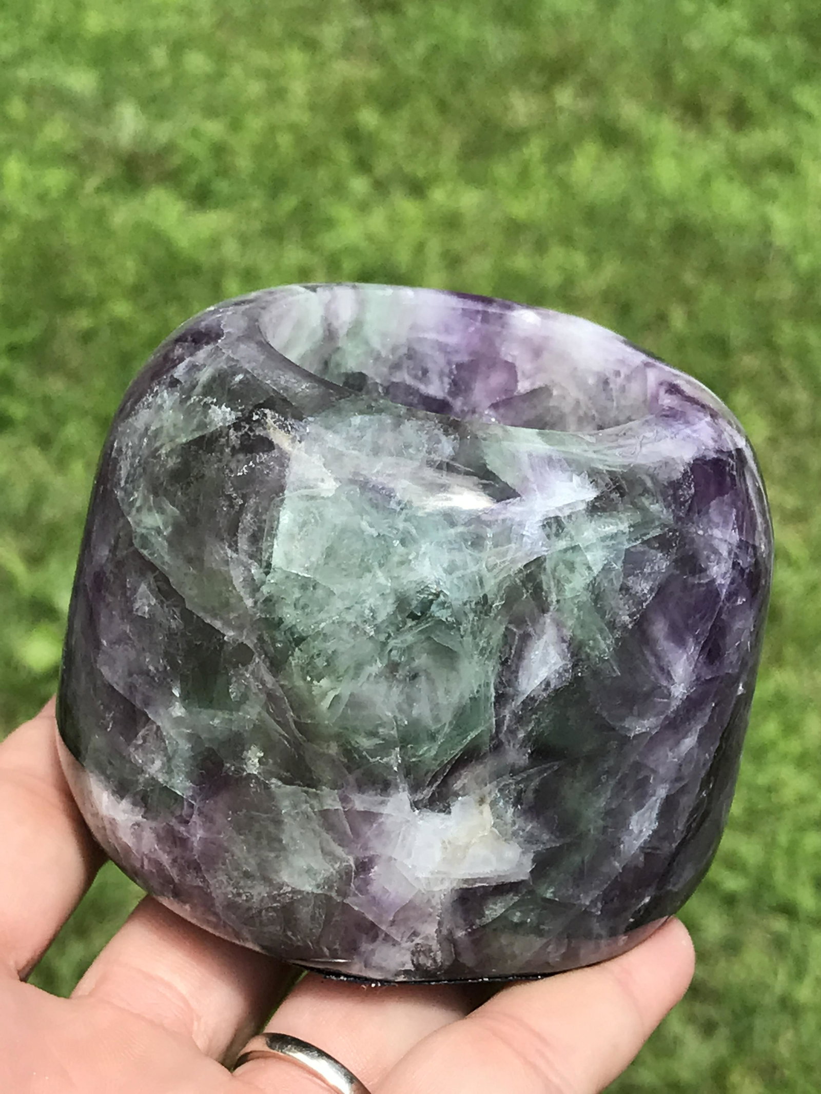Rock, Crystal, Natural, Decor, Collectible,: Fluorite Candle Holder