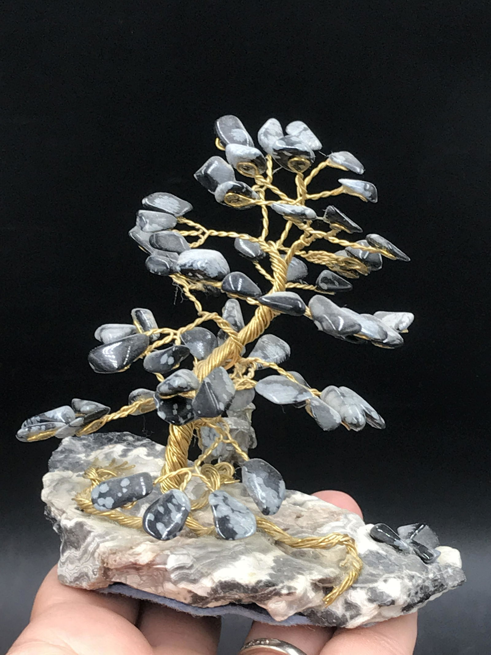 Rock, Crystal, Natural, Decor, Collectible, Carving, Wire, Copper, Tree (1 of 4)