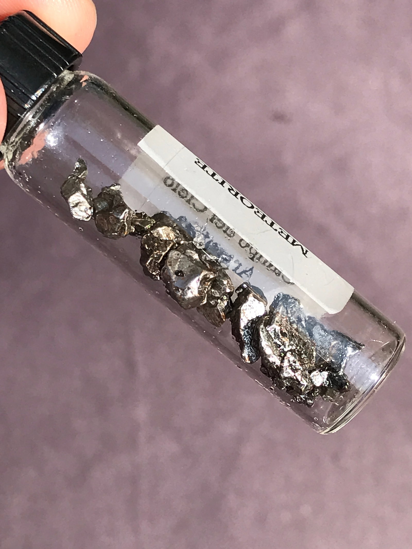 Meteorite, Rock, Crystal, Natural, Collectible, Outerspace: Meteorite Fragment in Vial Campo del Cielo