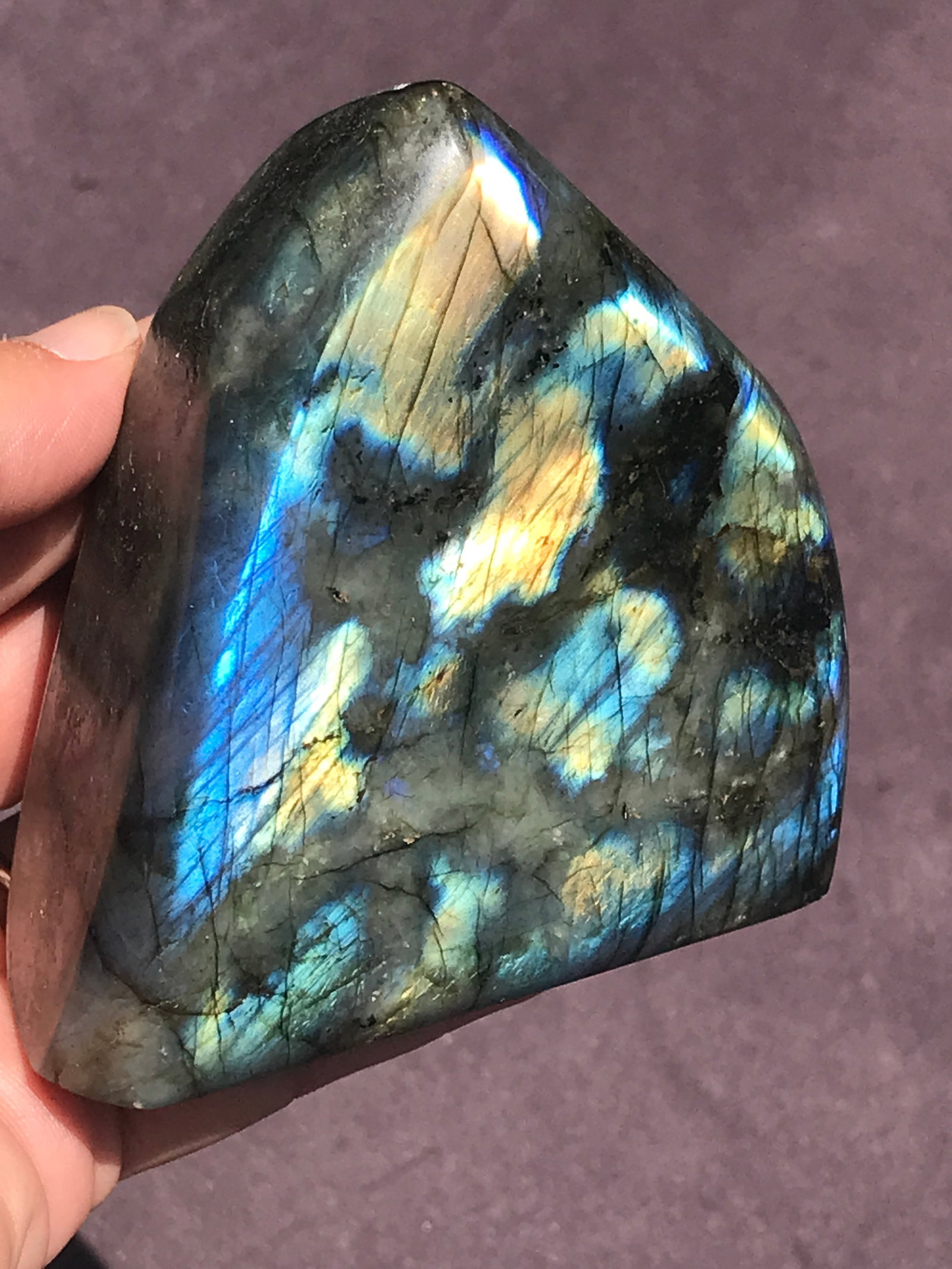 Rock, Crystal, Natural, Decor, Collectible, Freeform, Carving: Labradorite Polished Freeform Madagascar 1lb 4oz