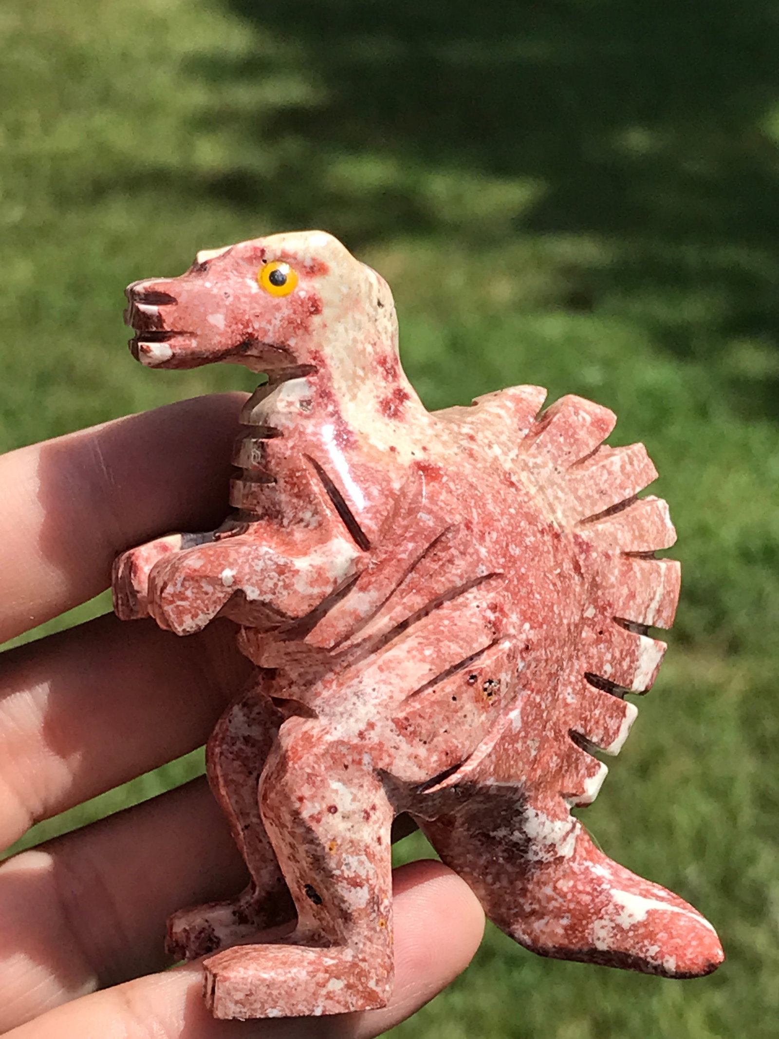 Rock, Crystal, Natural, Decor, Collectible, Carving, Dinosaur: Soapstone Dinosaur Spinosaurus