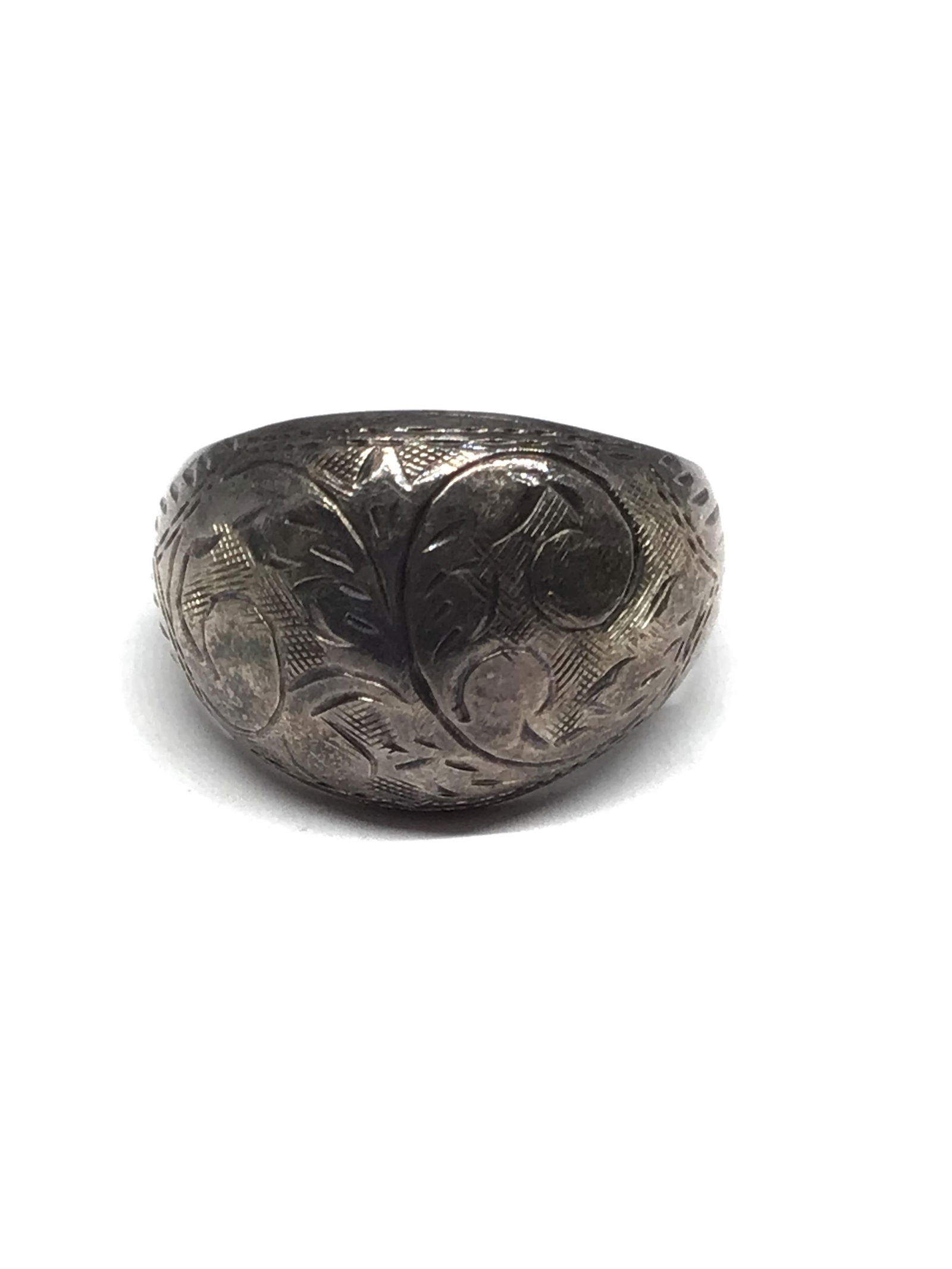 Engraved sterling silver ring (1 of 3)